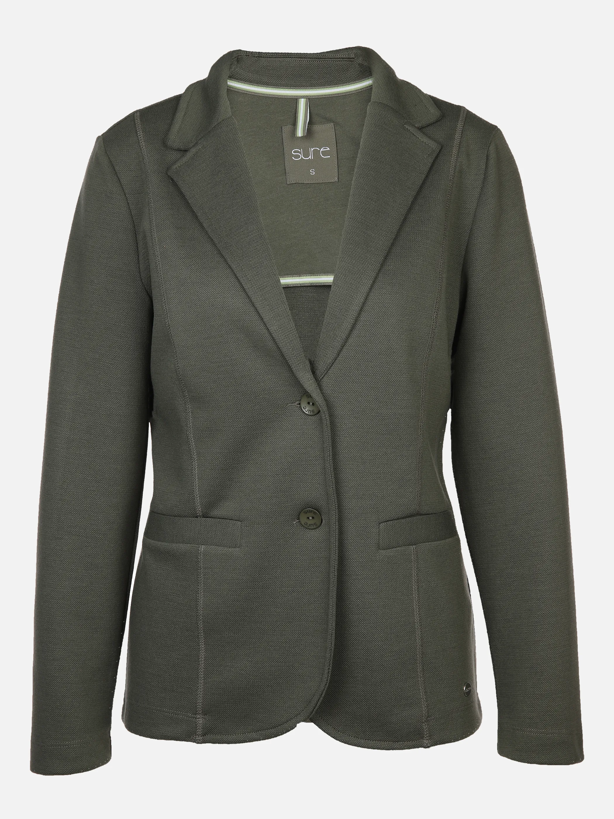 Sure Da-Jersey-Blazer m.2 Knöpfen Grün 878389 SALBEI 1