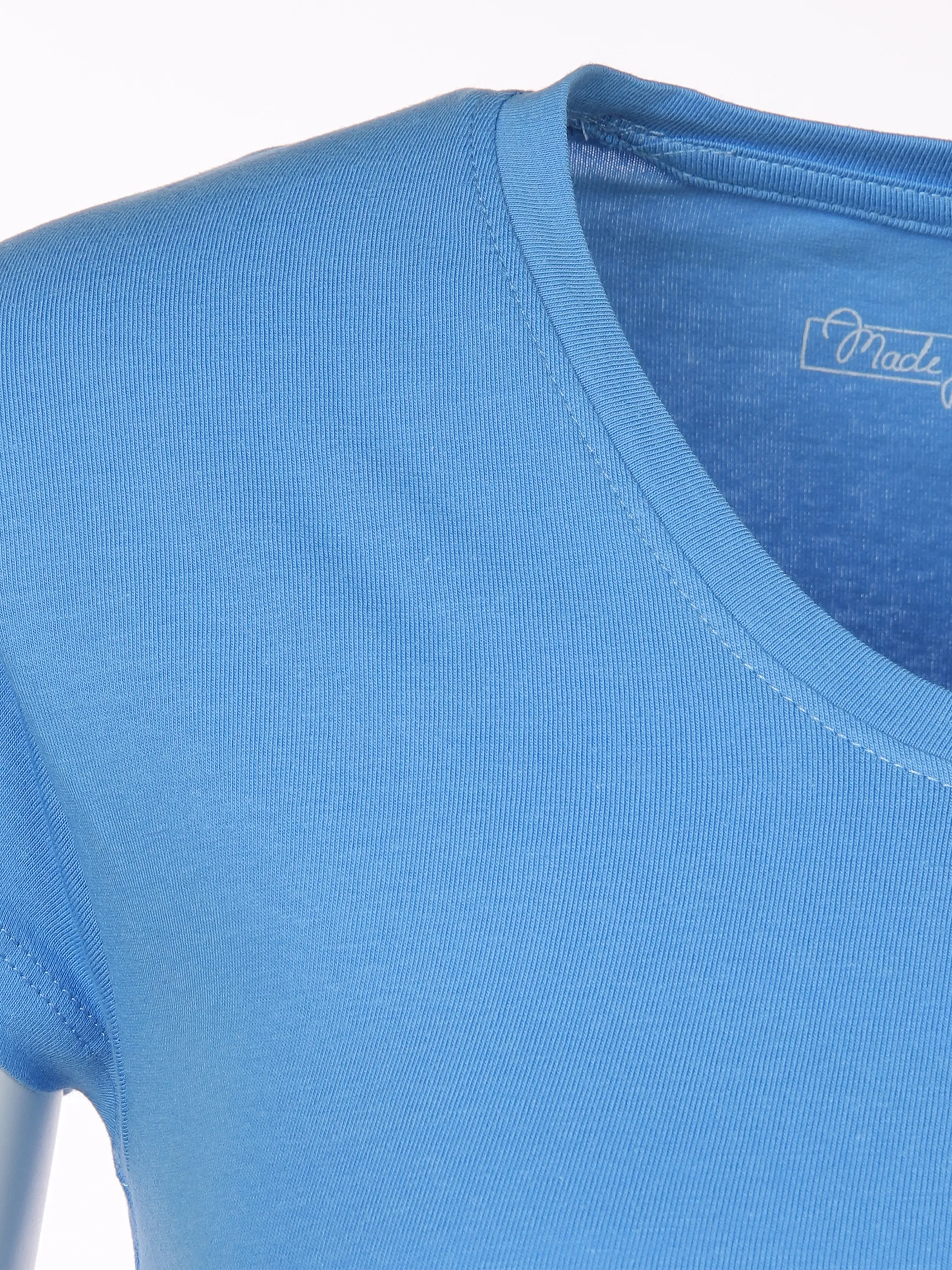 IX-O YF-Da-T-Shirt, Basic Blau 873779 MID BLUE 3 IX-O YF-Da-T-Shirt, Basic Blau 873779 MID BLUE 3