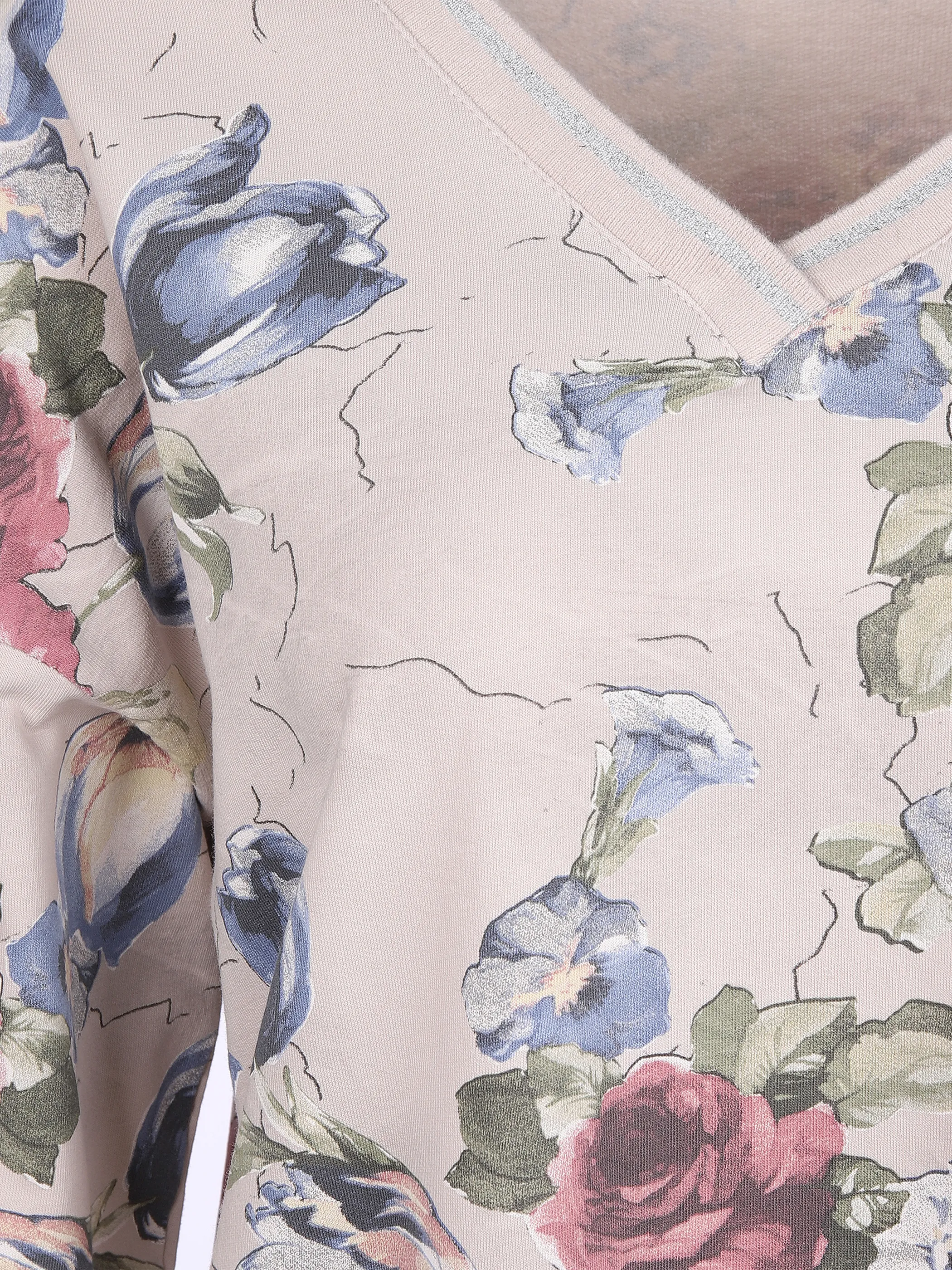 Sure Da-Shirt m. Blumenprint Braun 862773 BEIGE 3 Sure Da-Shirt m. Blumenprint Braun 862773 BEIGE 3
