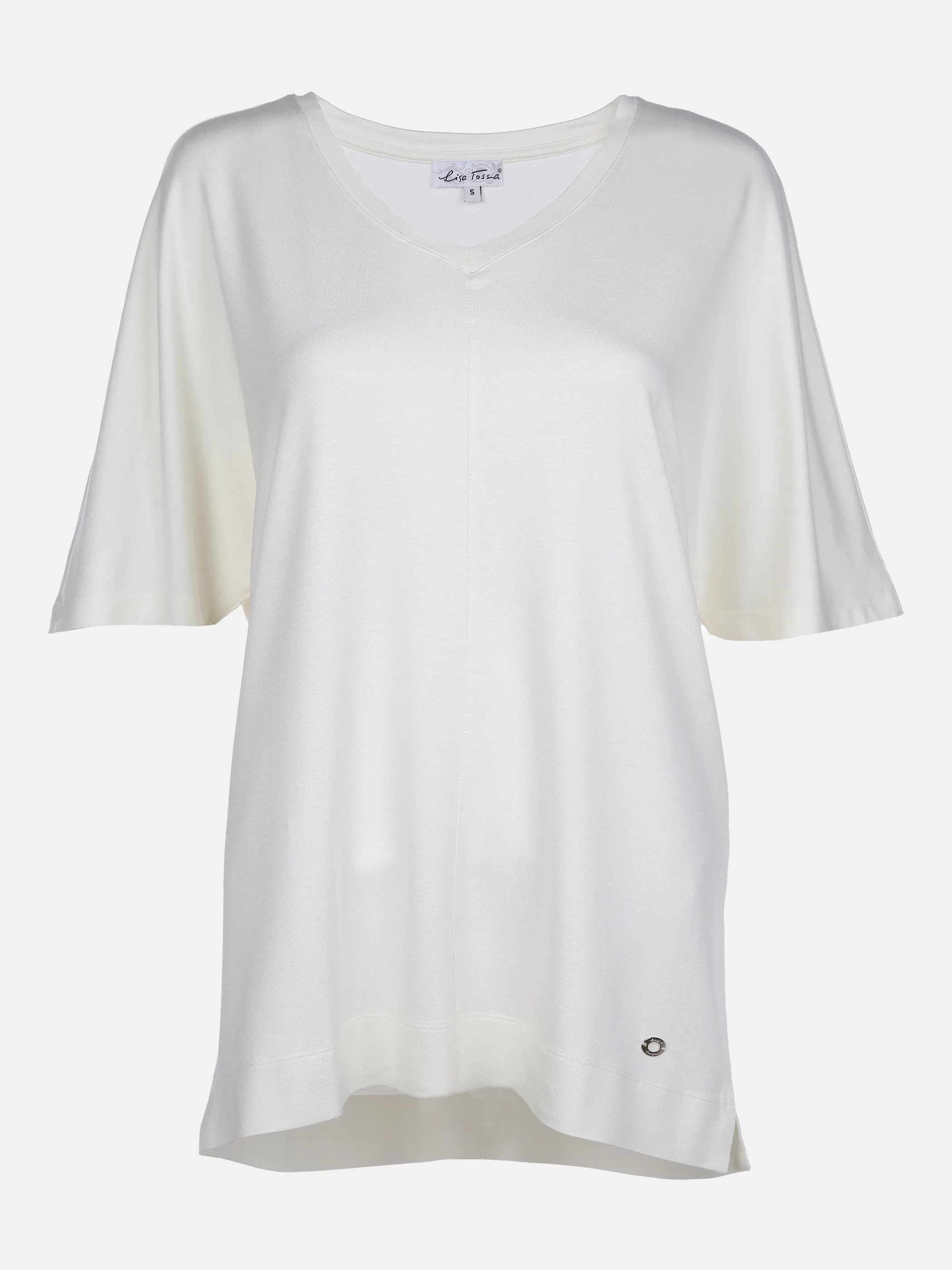 Lisa Tossa Da-T-Shirt m. V-Ausschnitt Weiß 866116 OFFWHITE 1