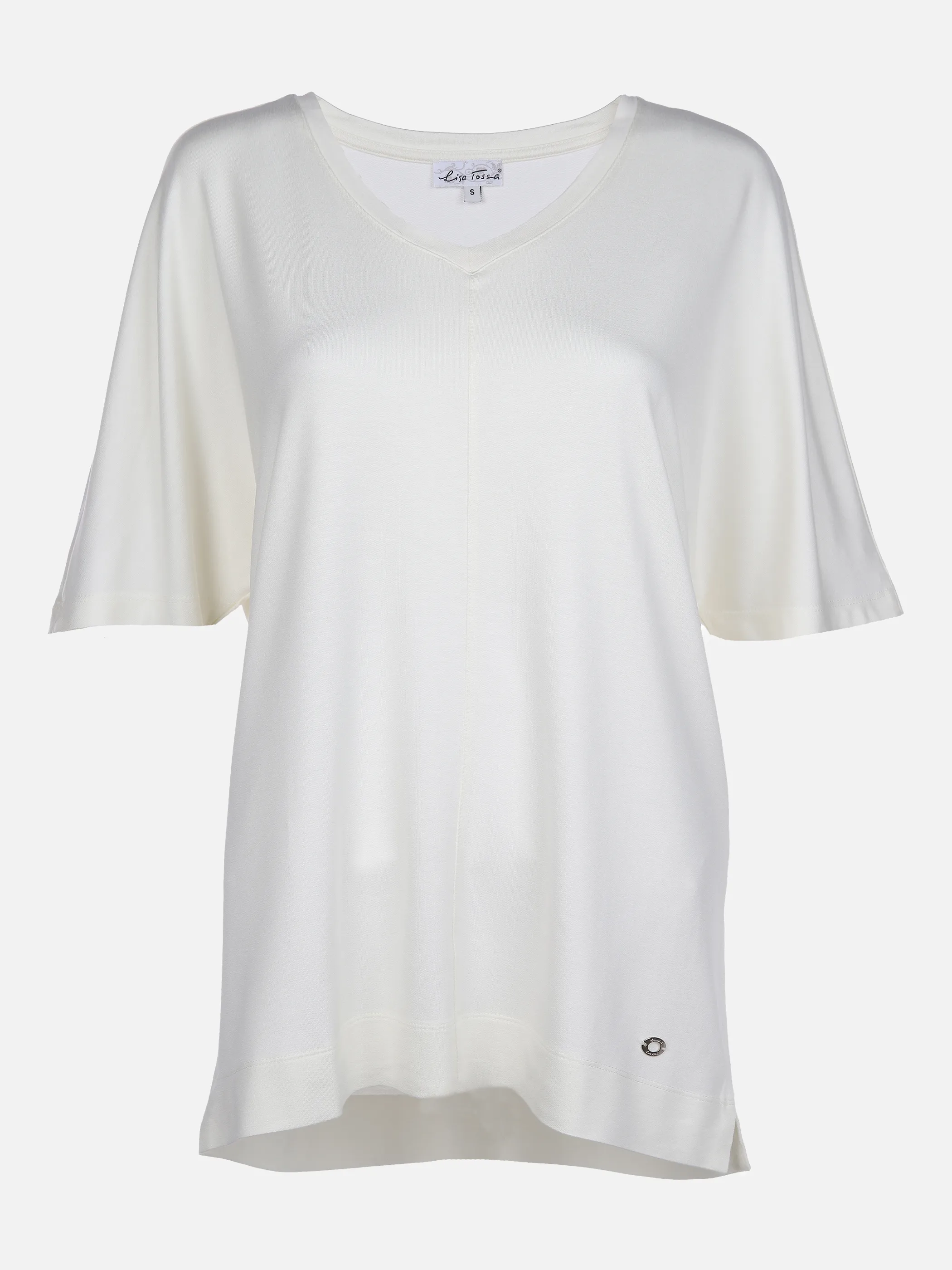 Lisa Tossa Da-T-Shirt m. V-Ausschnitt Weiß 866116 OFFWHITE 1 Lisa Tossa Da-T-Shirt m. V-Ausschnitt Weiß 866116 OFFWHITE 1