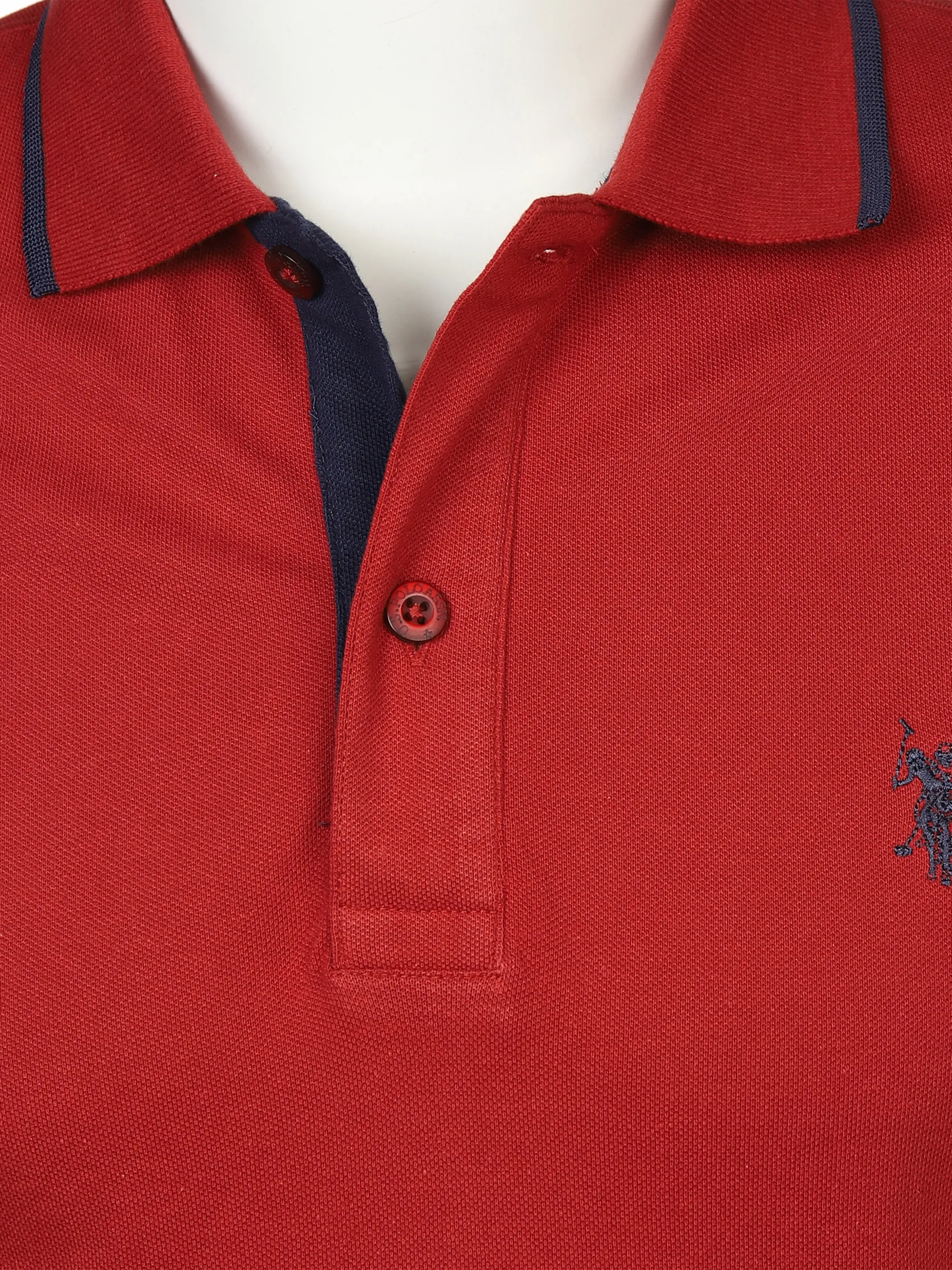 U.S. Polo Assn. He. Poloshirt 1/2 Arm uni Rot 861379 250 WINE 3