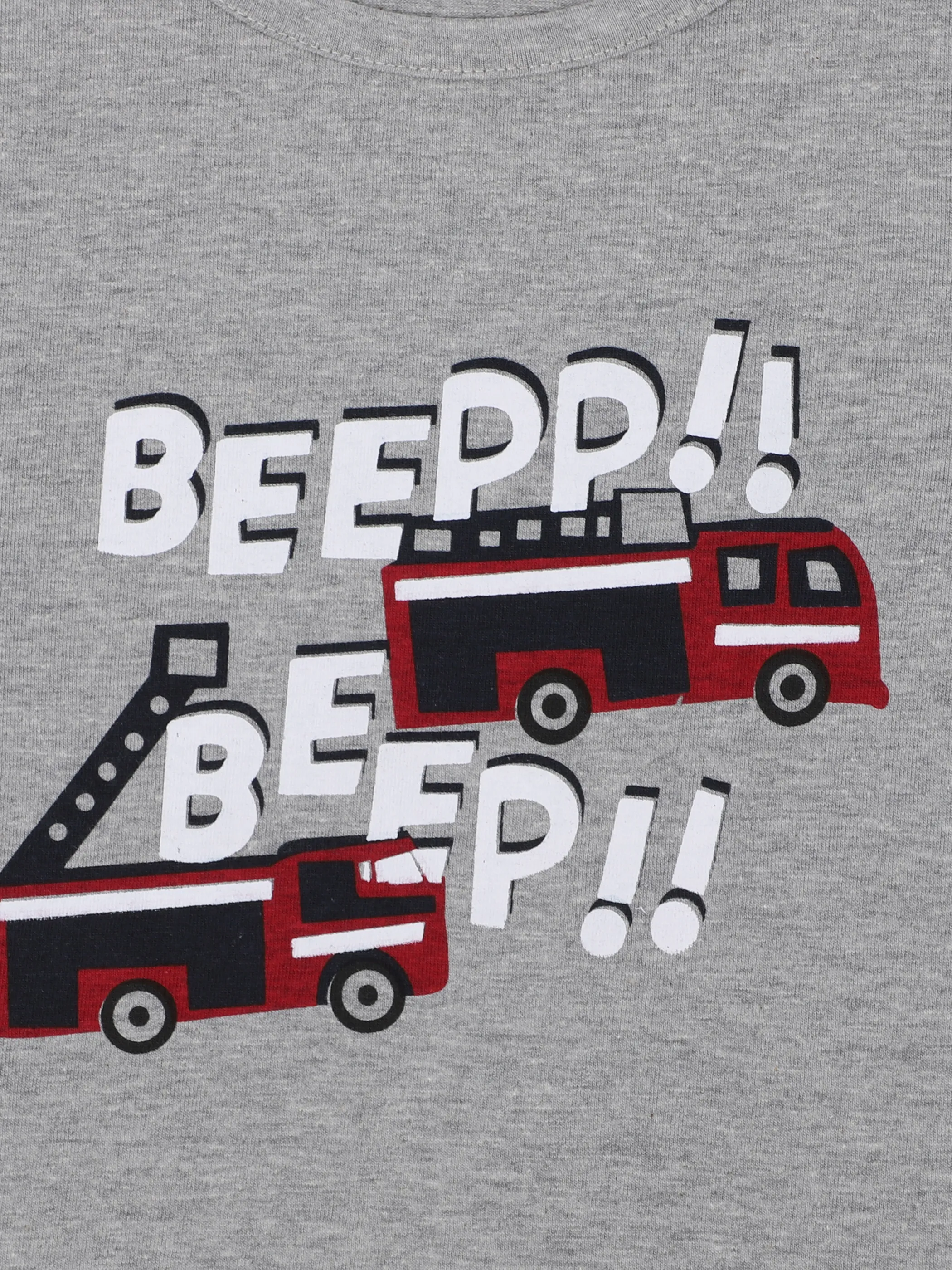 Stop + Go Kn. Pyjama Set lang mit Feuerw Grau 857956 GREY MEL 3 Stop + Go Kn. Pyjama Set lang mit Feuerw Grau 857956 GREY MEL 3