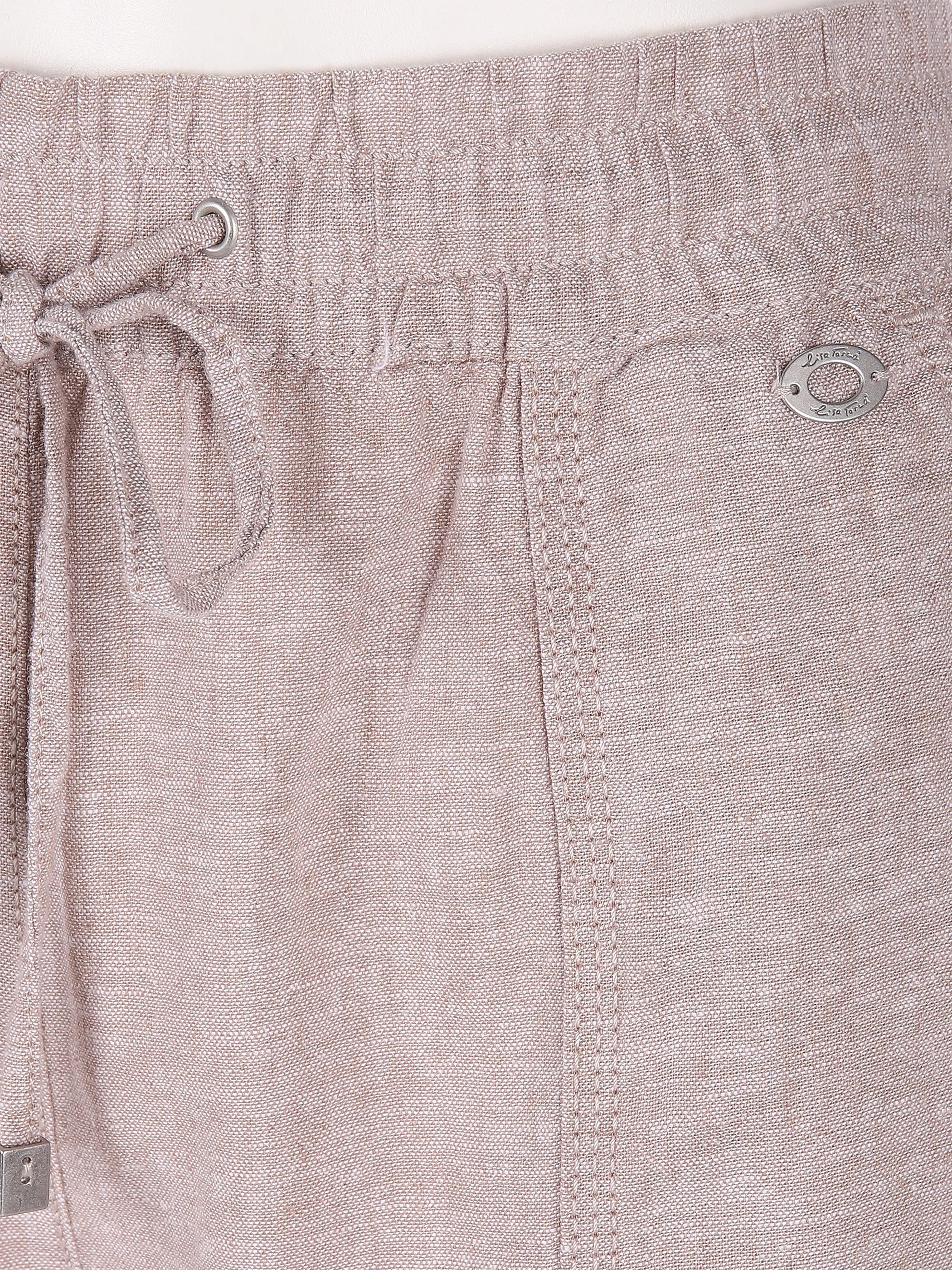 Lisa Tossa Da-Leinenhose m. Tunnelzug Braun 833827 BEIGE/WEIß 3