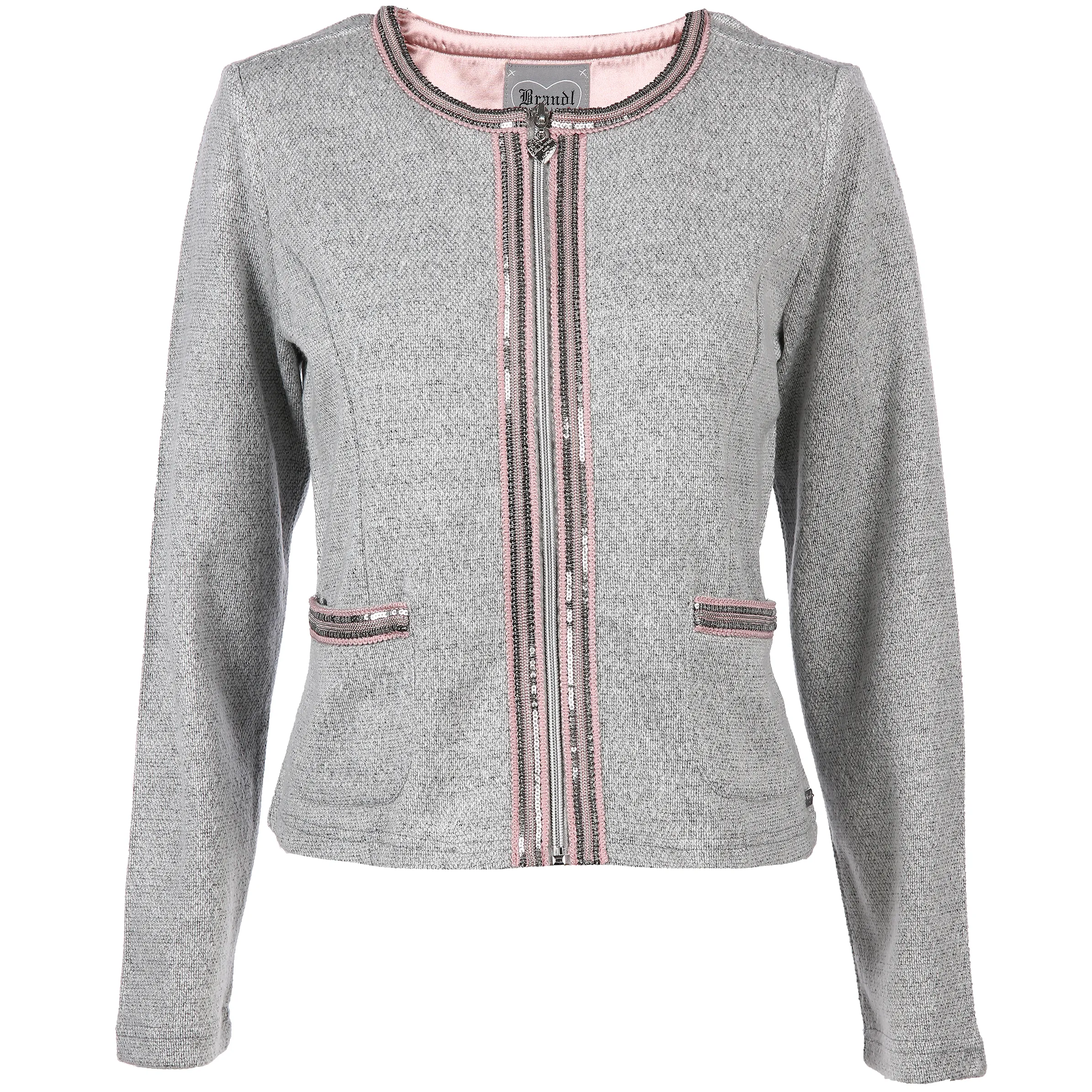 Brandl Tracht Da-Trachtencardigan Kastenform Grau 812875 GRAU/ROSE 1