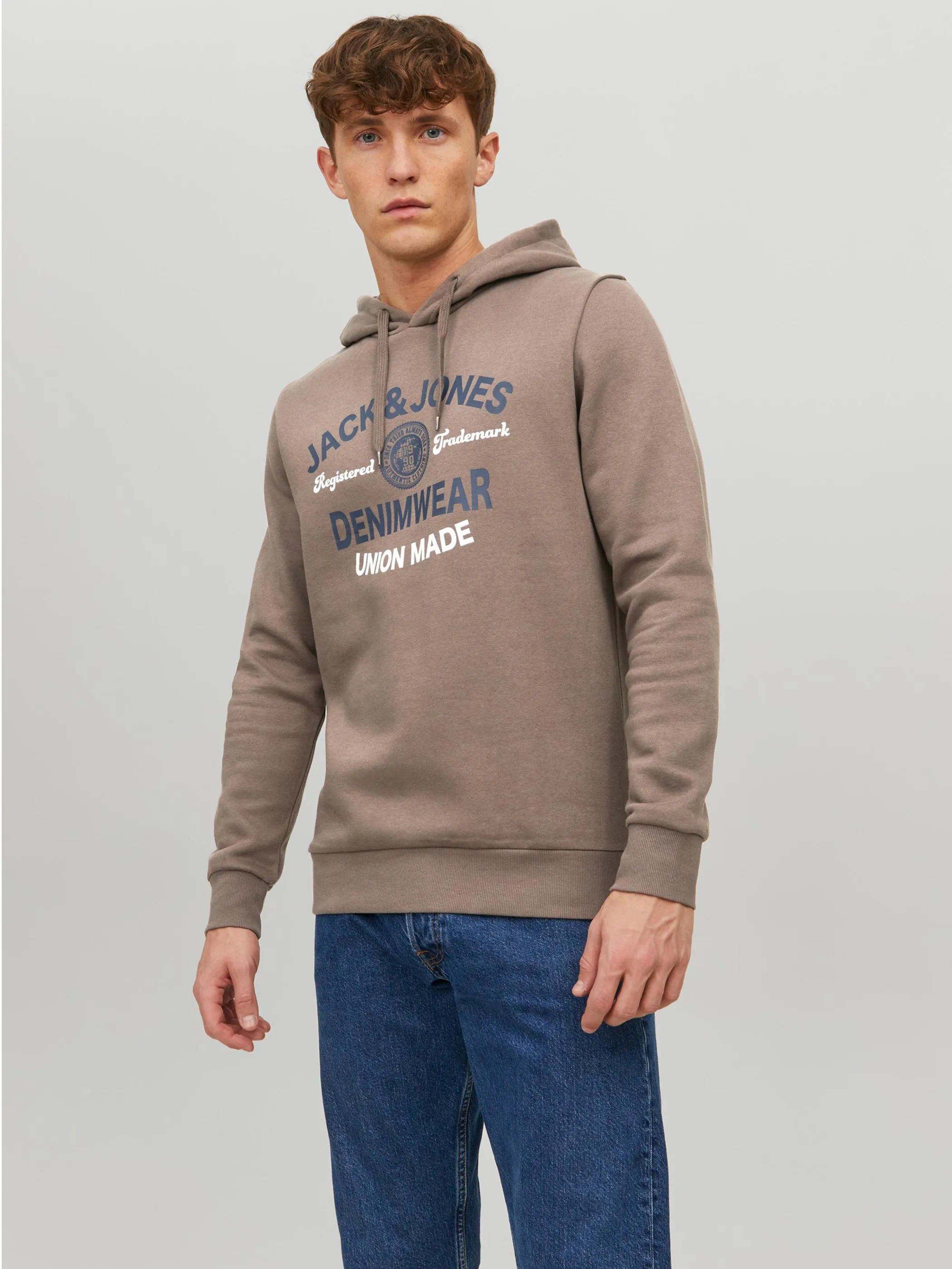 Jack Jones 12210824 JJELOGO SWEAT HOOD 2 Braun 864751 176574 2