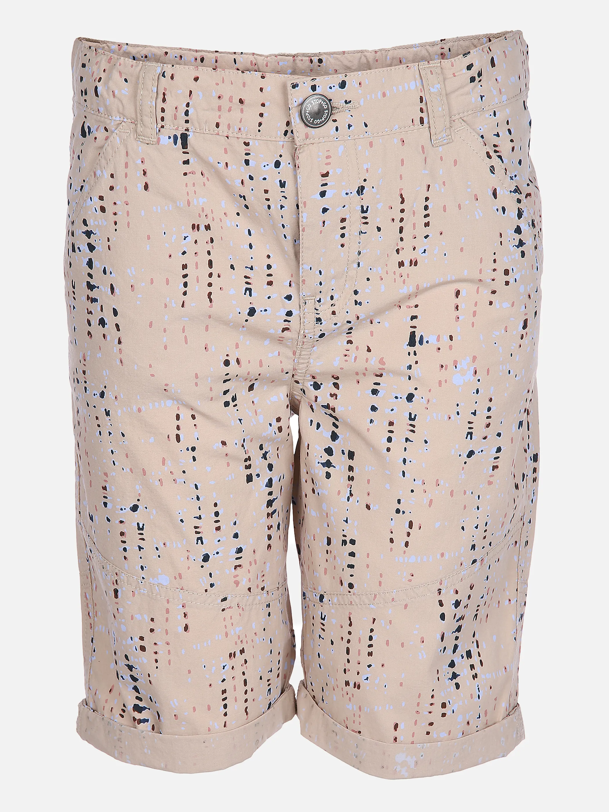 Stop + Go TB Shorts in beige mit AOP als Braun 862344 BEIGE 1 Stop + Go TB Shorts in beige mit AOP als Braun 862344 BEIGE 1