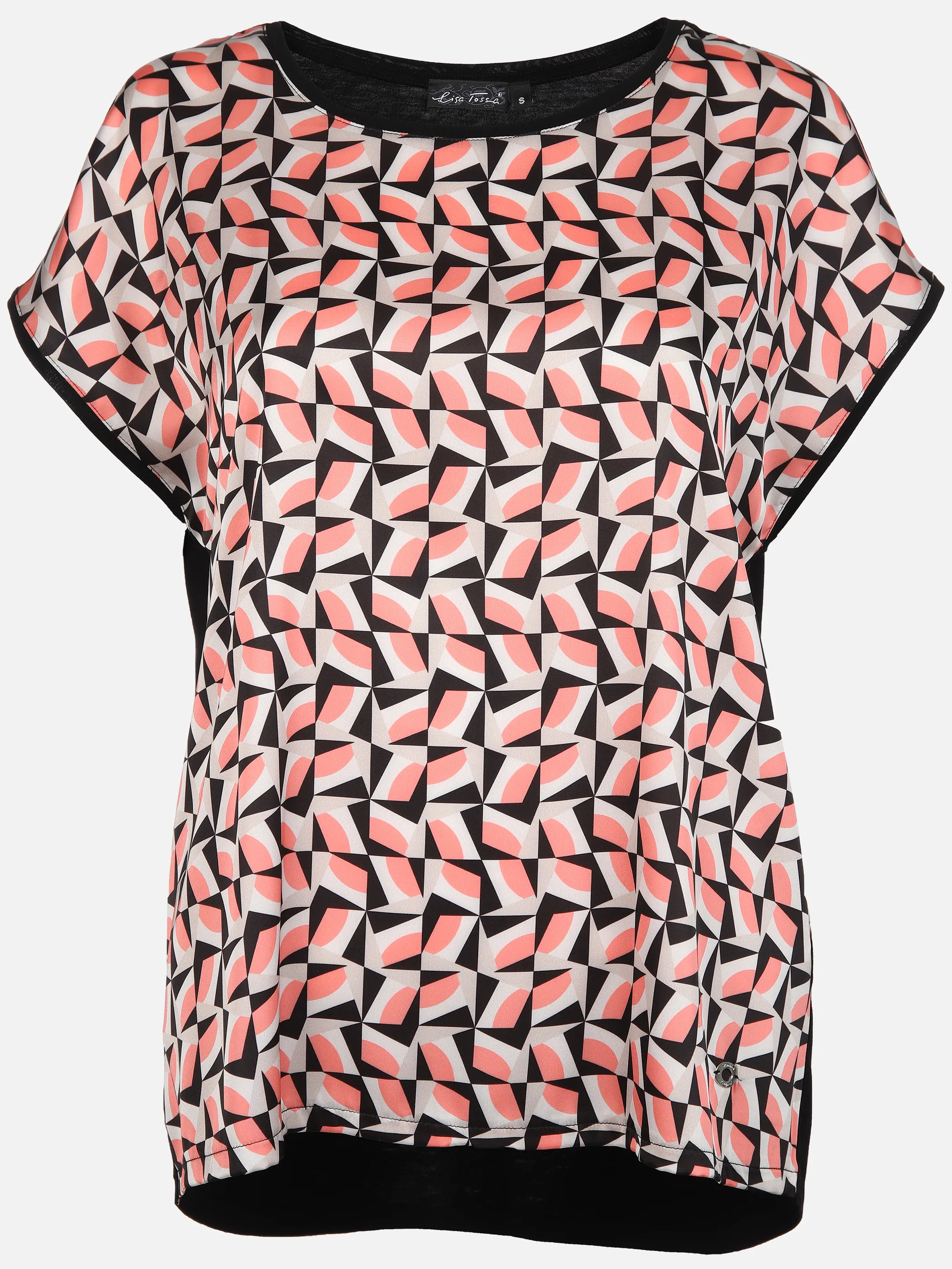 Lisa Tossa Da-Materialmix-Print-Shirt Orange 893336 PAPAYASW 1