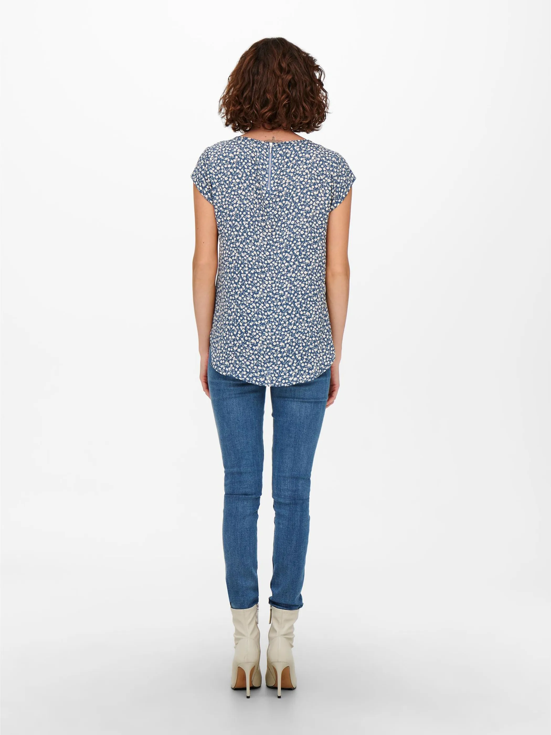 Only 15161116 onlVIC SS AOP TOP NOO Blau 806232 198080110 4