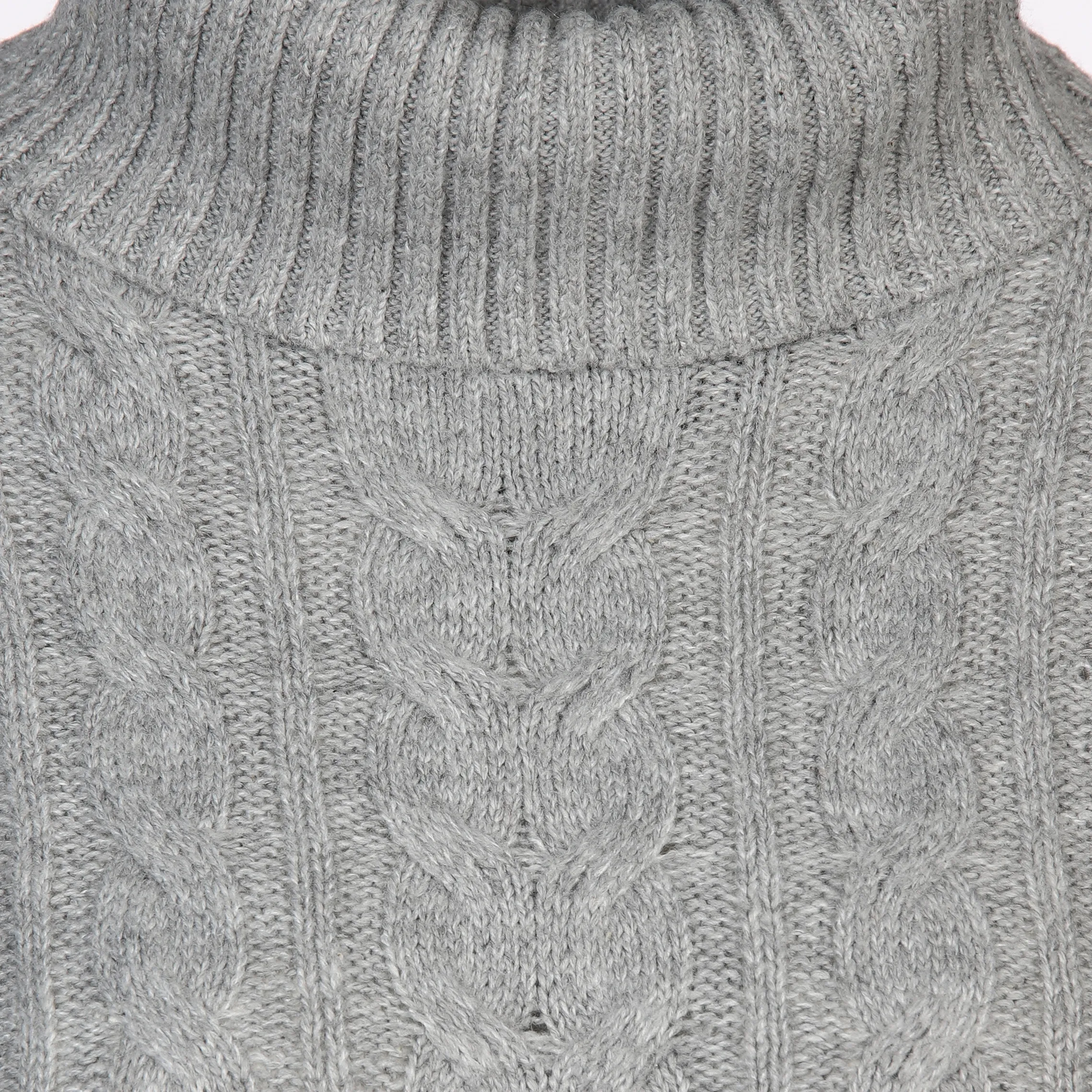 Tom Tailor 1041157 Knit pullover cable turtleneck Grau 887440 21373 3