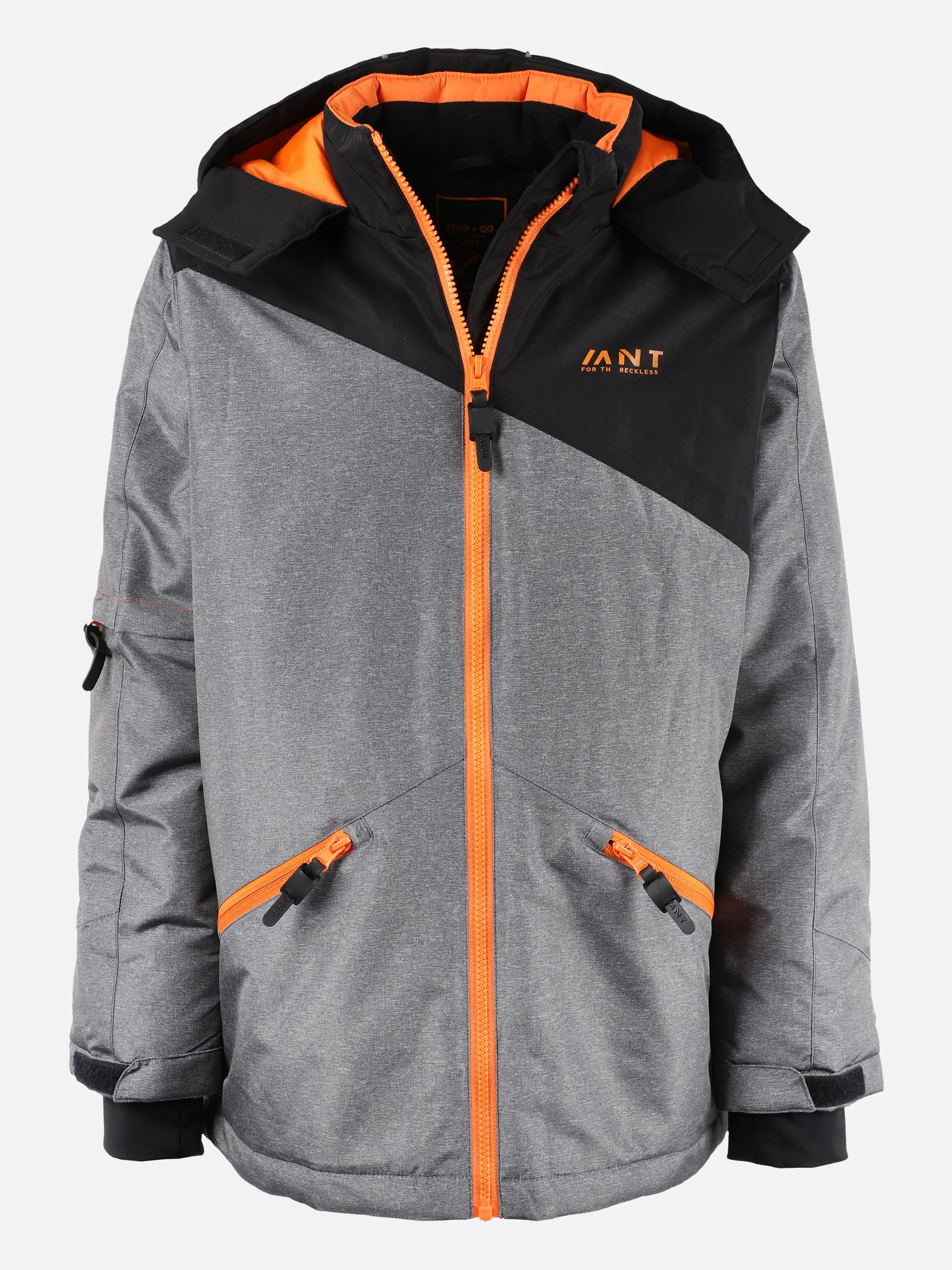 Stop + Go Kn-Skijacke mit Kapuze Grau 867021 GREY/BLACK 1