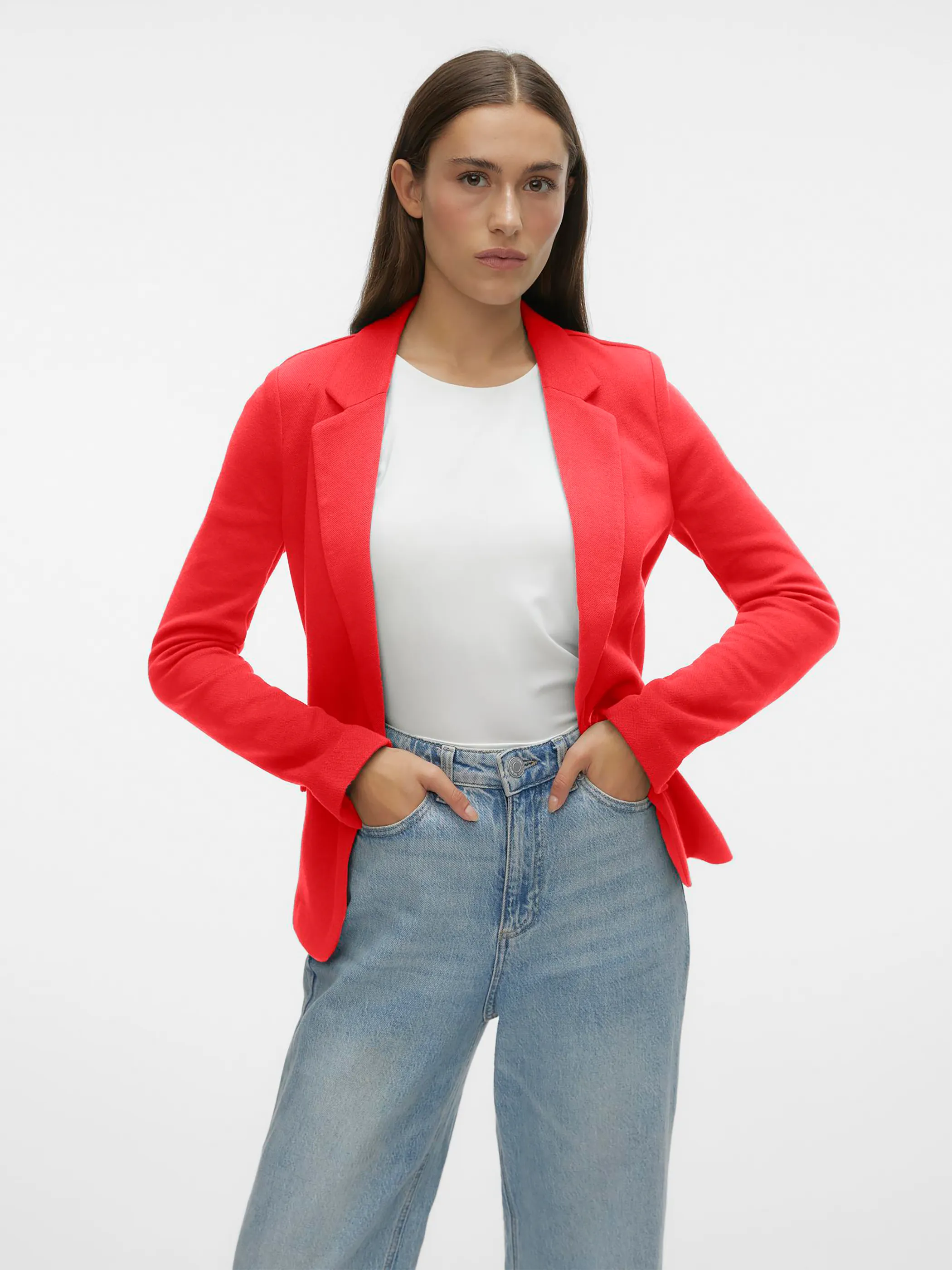 Vero Moda 10154123 VMJULIA LS BLAZER DNM Rot 723587 175644 4