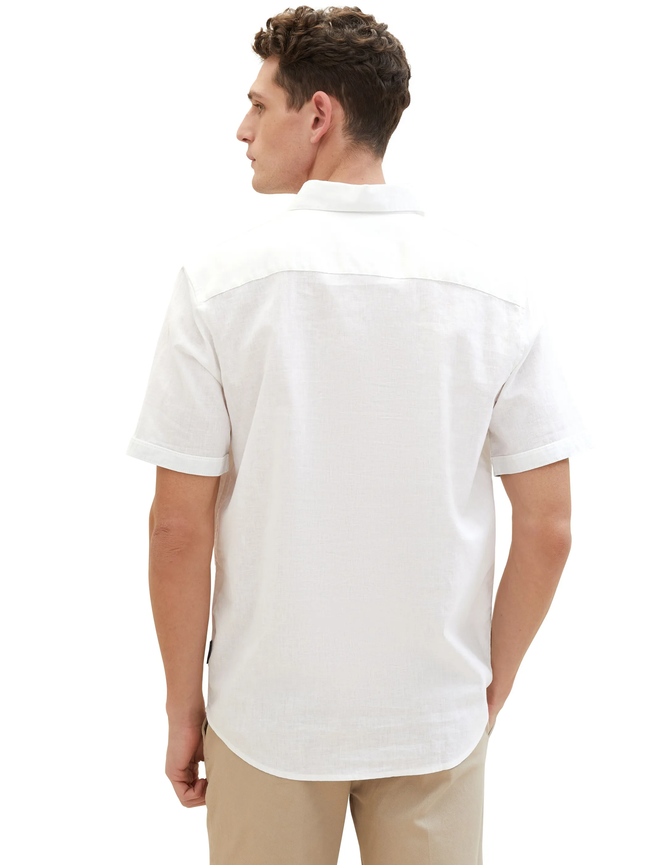 Tom Tailor 1042351 NOS cotton linen shirt Weiß 890939 20000 2