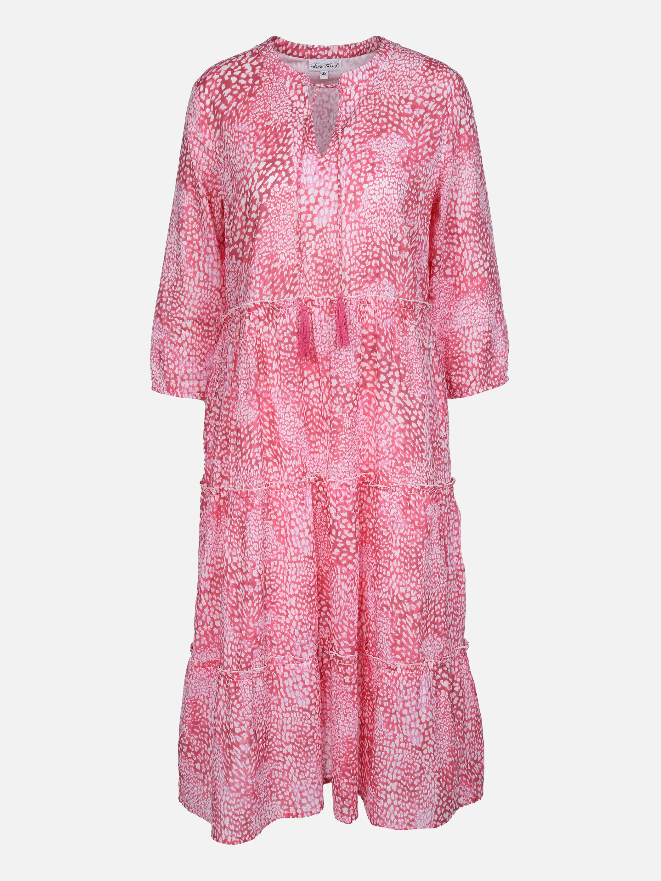 Lisa Tossa Da-Maxi-Kleid mit Muster Pink 862218 PINK GEM. 1