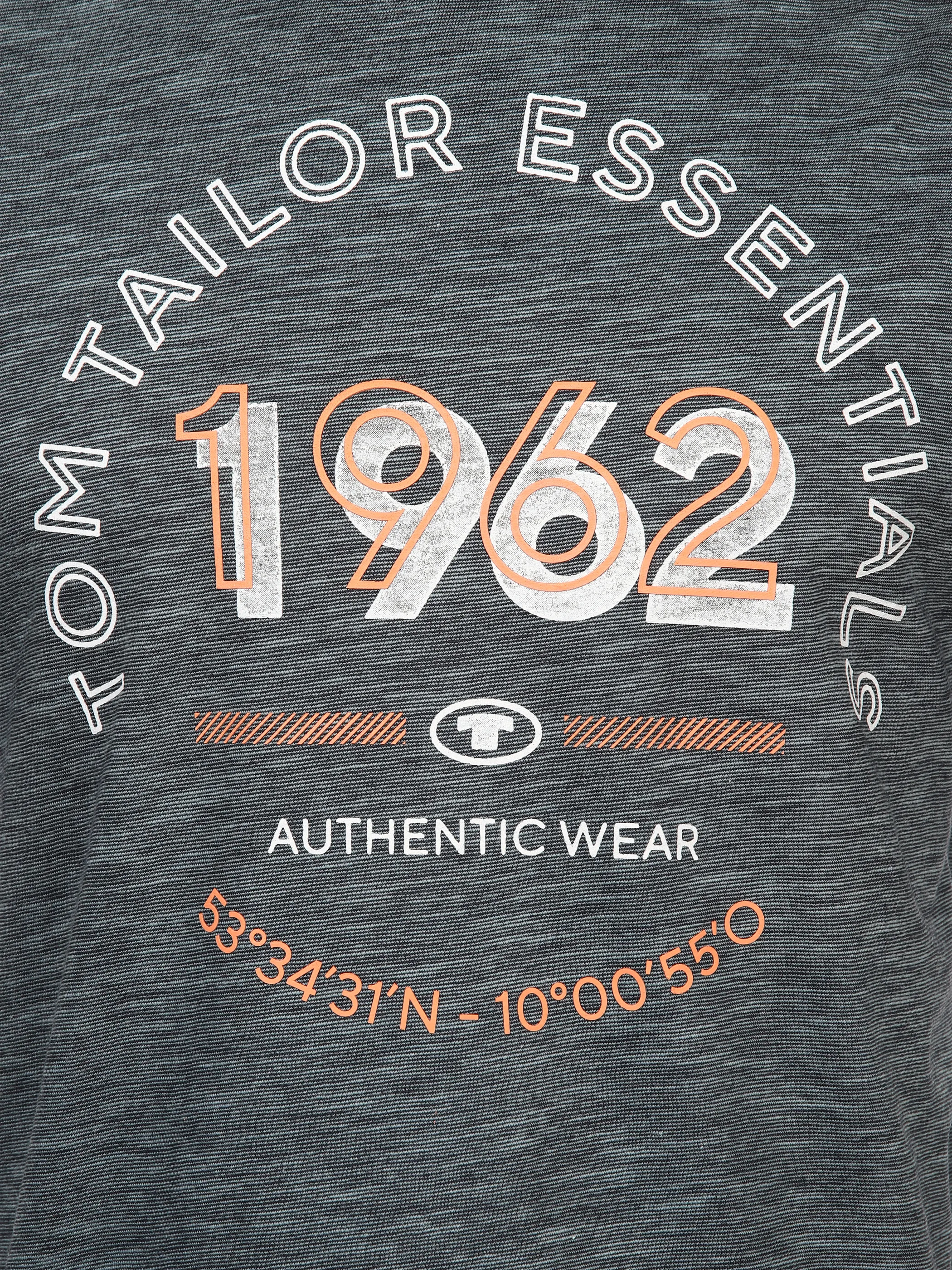 Tom Tailor 1040819 NOS printed t-shirt fine stripe Blau 890934 35181 3