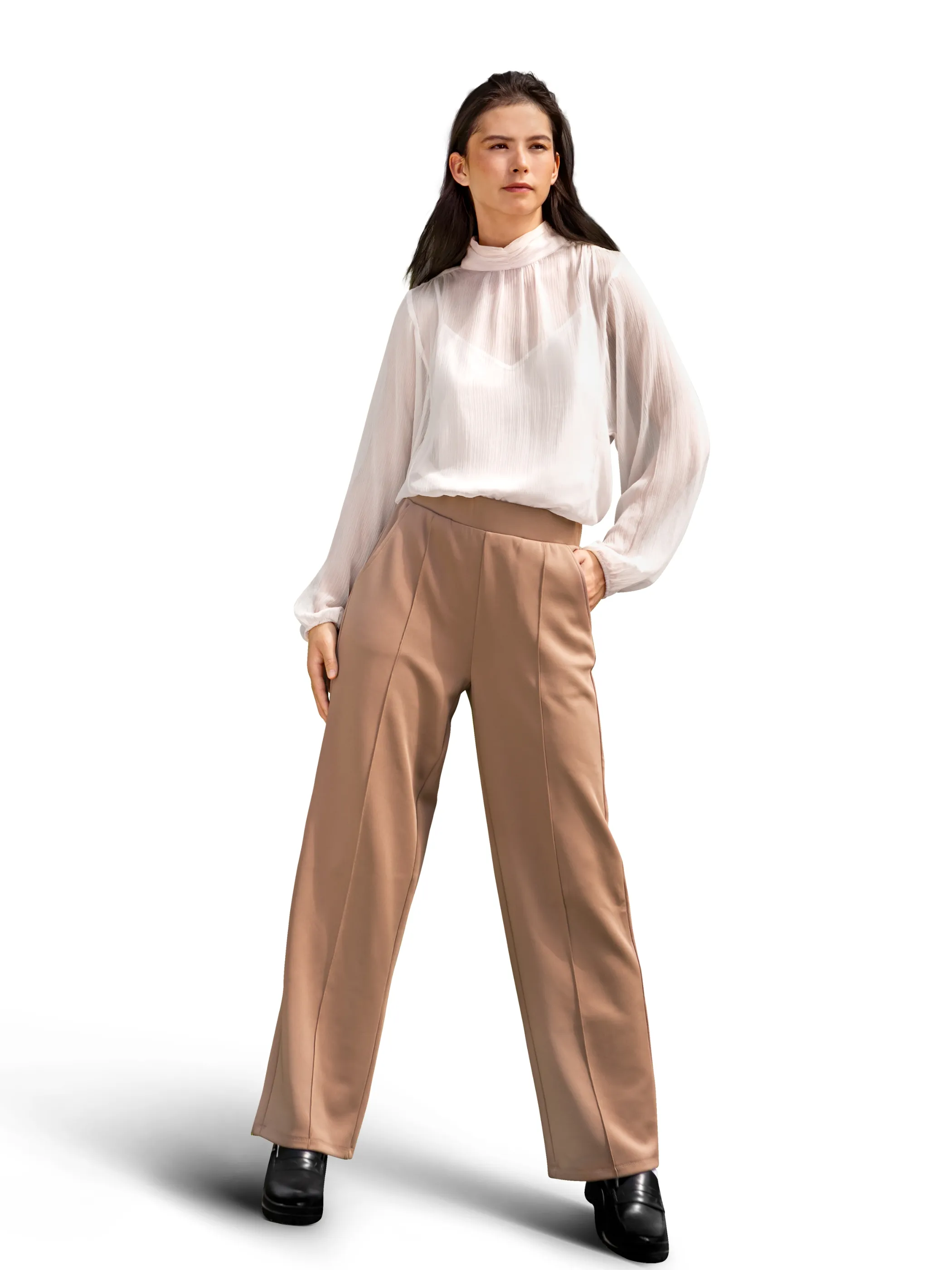 Vero Moda 10296830 VMPANNA HW WIDE PANT Braun 886171 292416