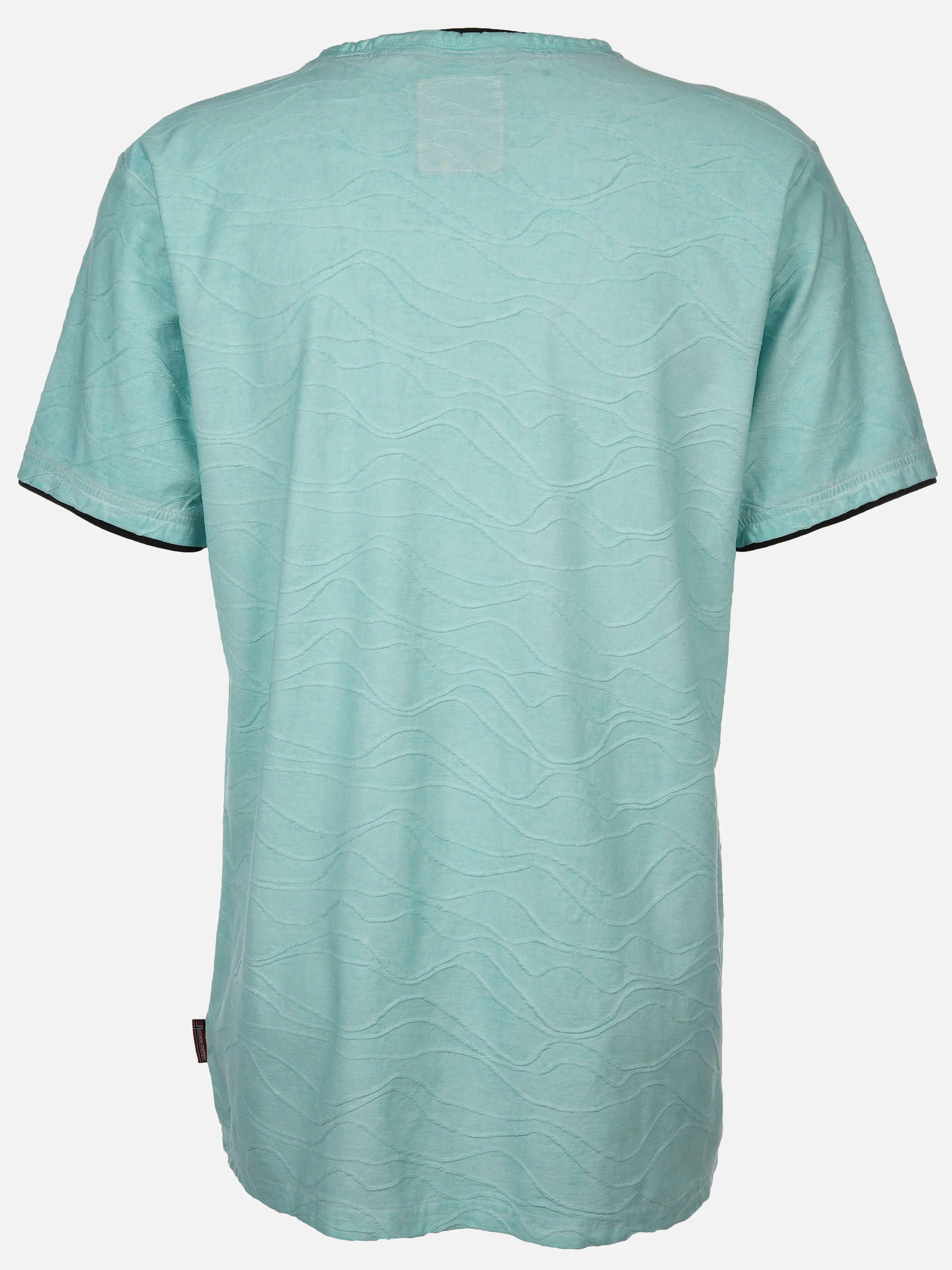 Southern Territory He. Henleyshirt 2in1 Jacq uard 1/2 Arm Blau 894393 AQUA 2