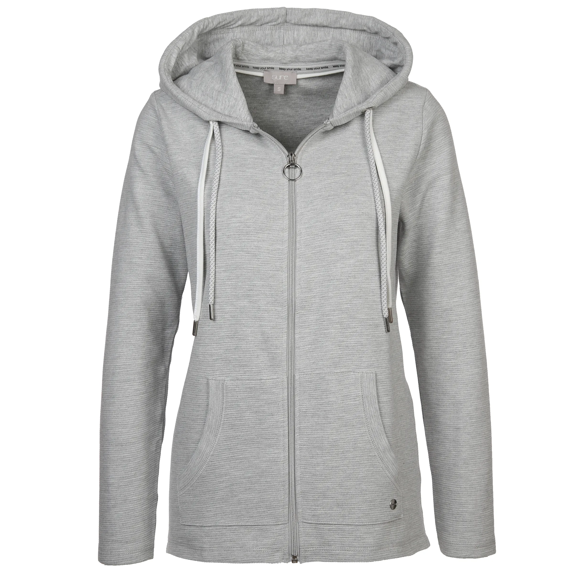 Sure Da-Sweatjacke m. Kapuze Grau 881818 GREY MEL 1