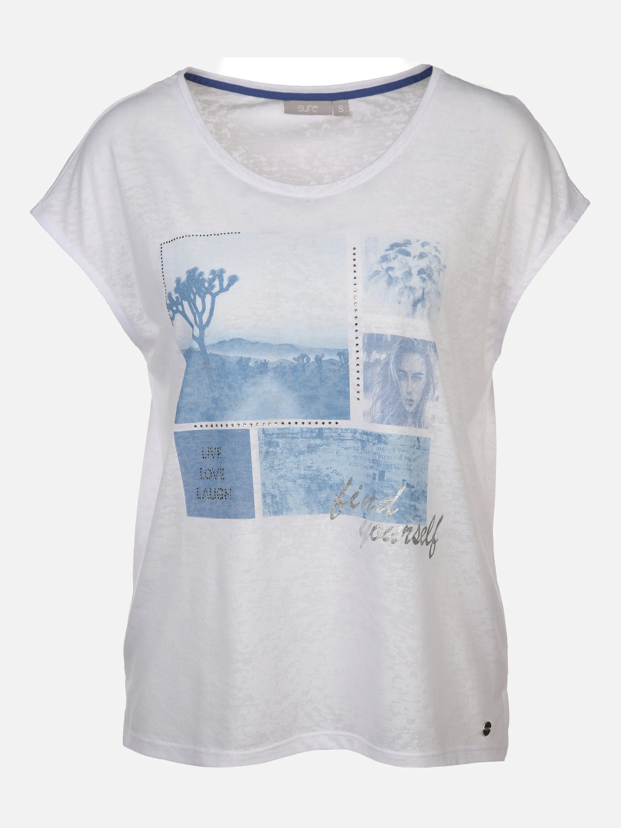 Sure Da-T-Shirt m. Frontprint Blau 879432 WEIßBLAU 1