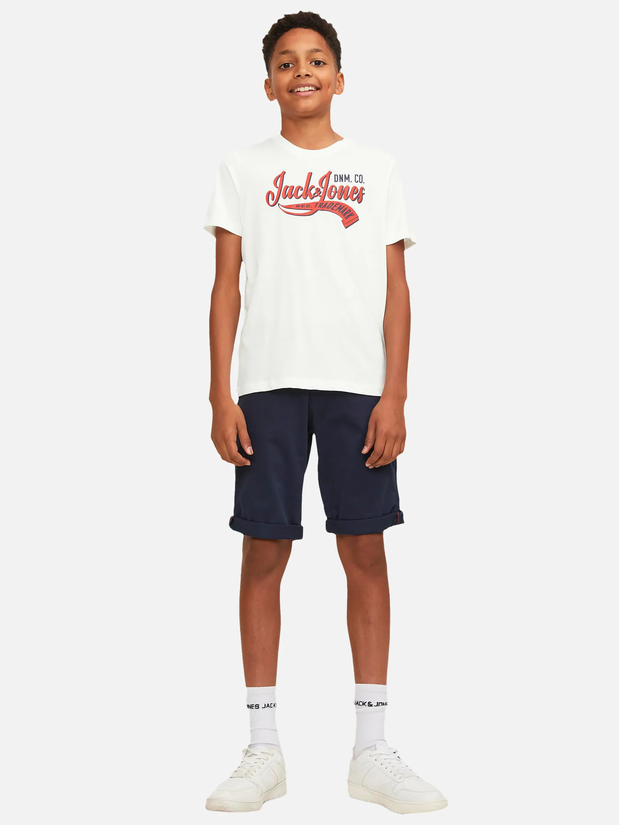 Jack&Jones Junior 12237367 JJELOGO TEE SS NECK 2 Weiß 892285 177642 2