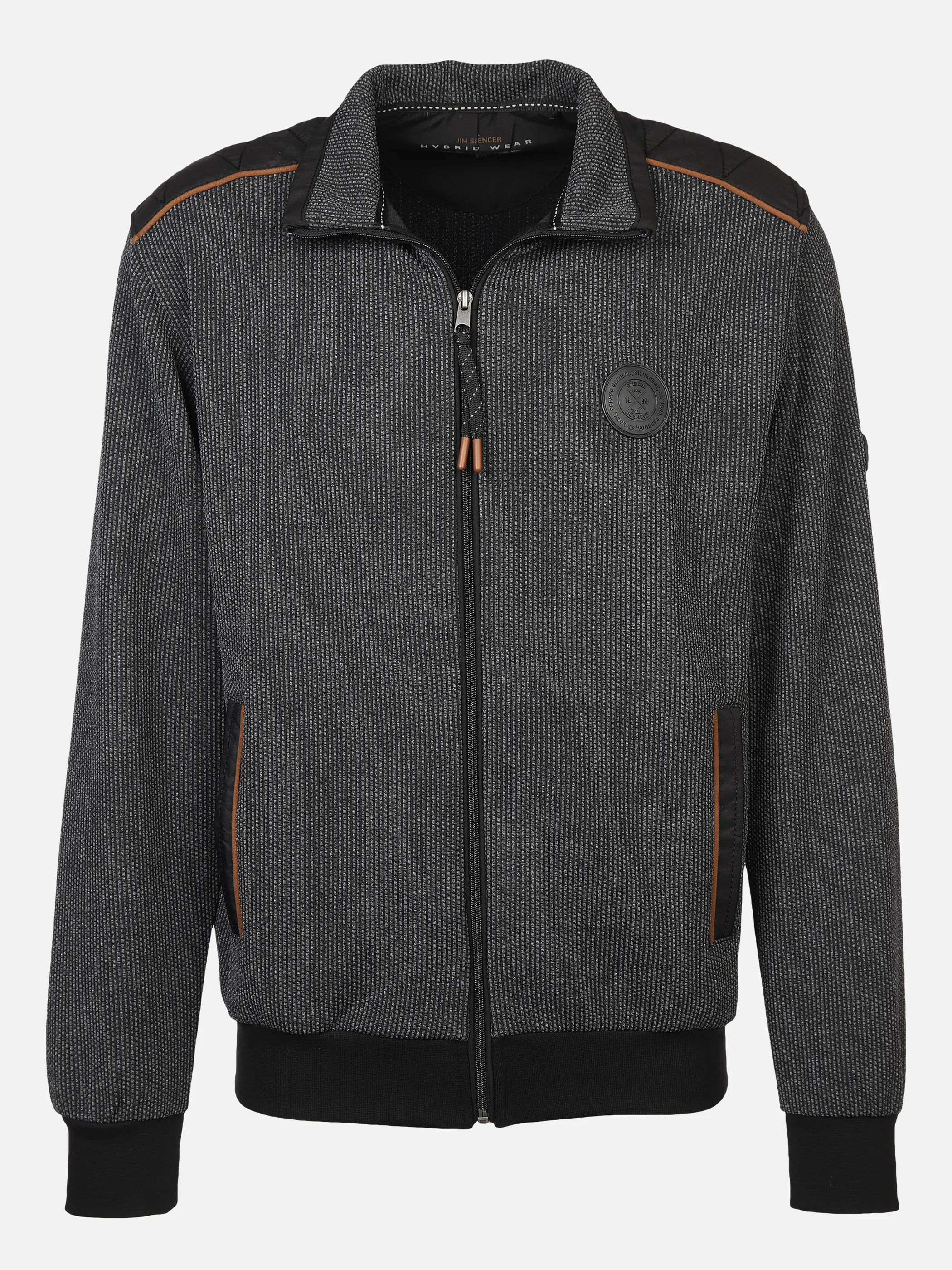 Jim Spencer He. Sweatjacke RV ottoman Grau 876042 GREY MEL 1 Jim Spencer He. Sweatjacke RV ottoman Grau 876042 GREY MEL 1