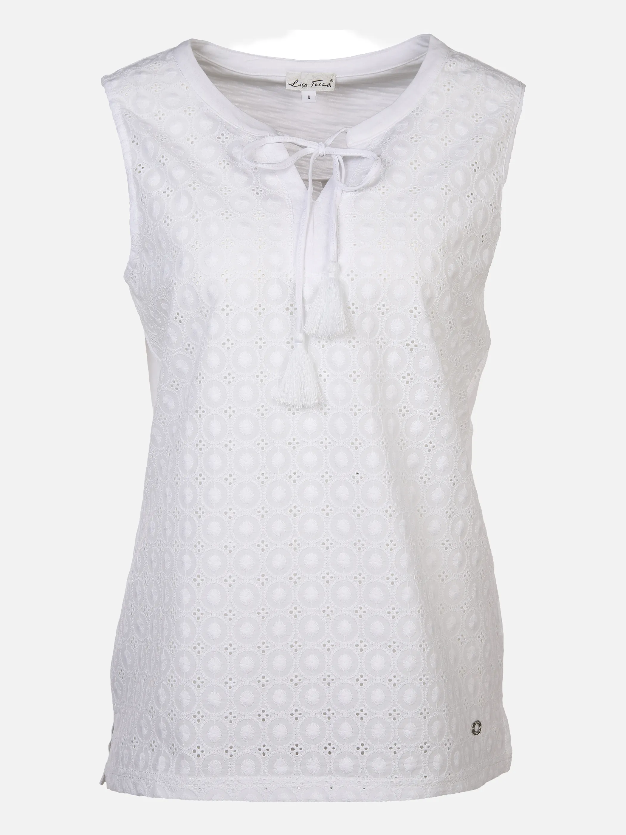 Lisa Tossa Da-Materialmix-Top m.Lochstick Weiß 878269 WEIß 1 Lisa Tossa Da-Materialmix-Top m.Lochstick Weiß 878269 WEIß 1