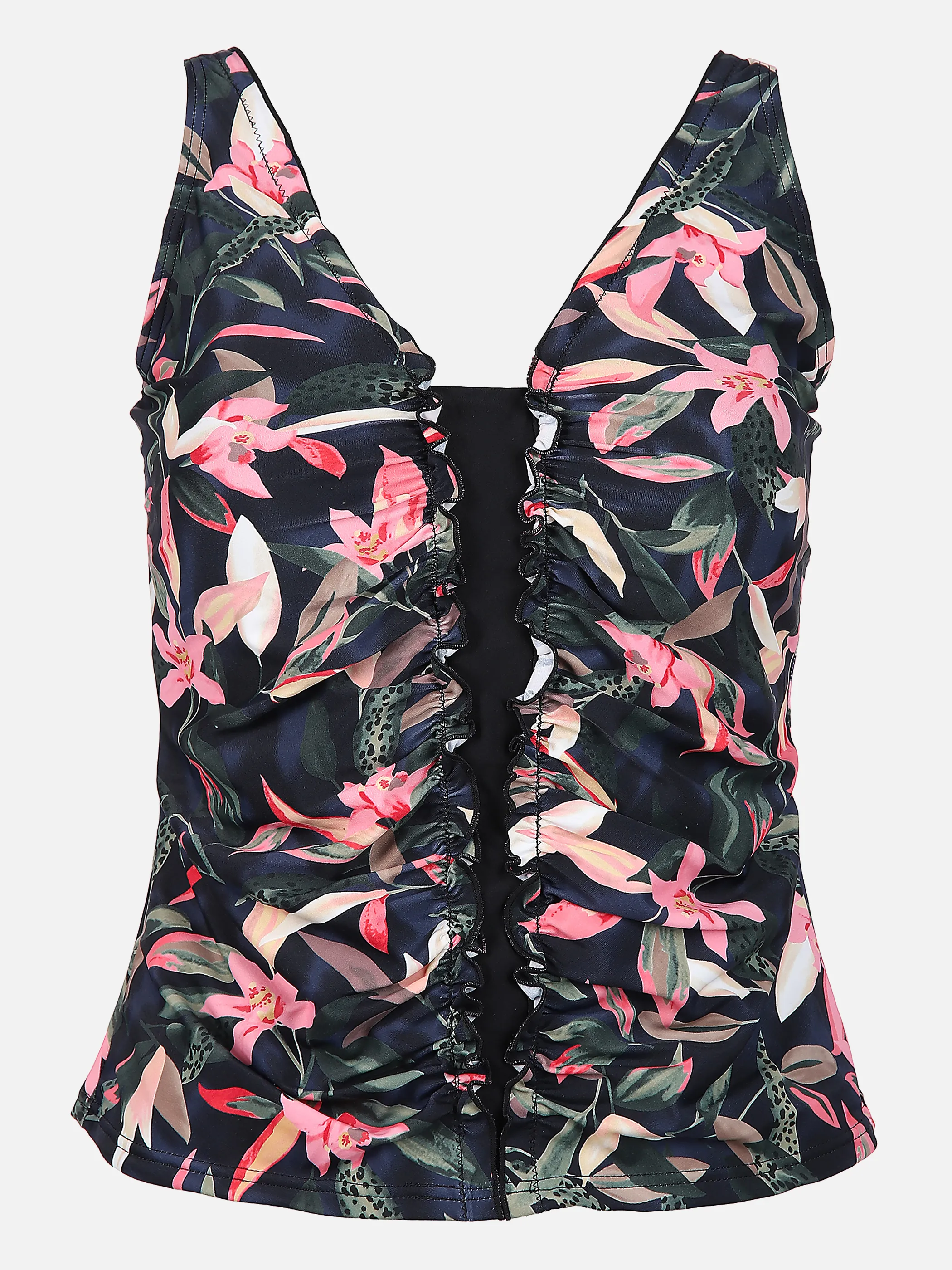 Grinario Sports Da-Tankini Top Schwarz 834318 AOP FLOWER 1