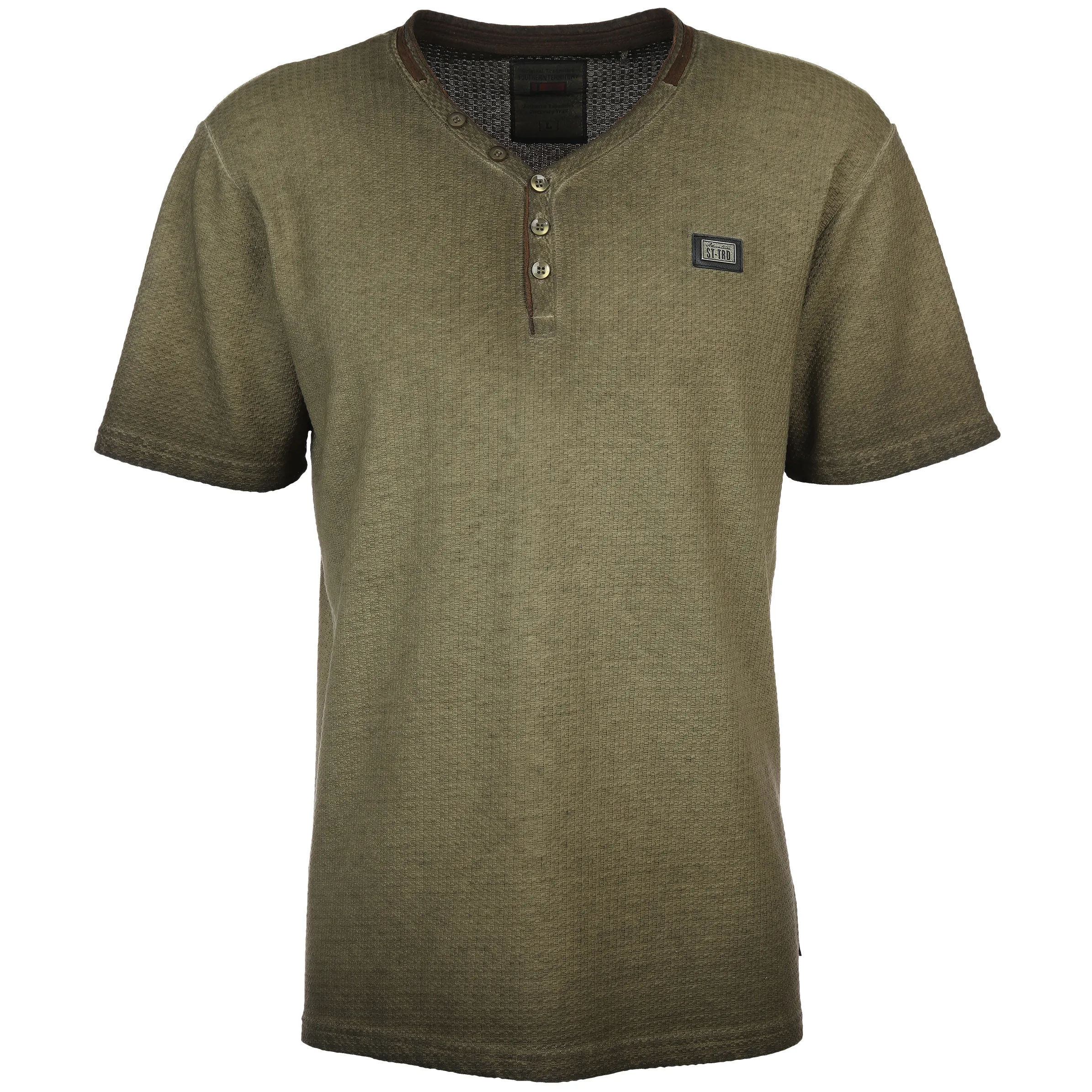 Southern Territory He. Henleyshirt 1/2 Arm suede 2in1 Oliv 886498 OLIVE 1