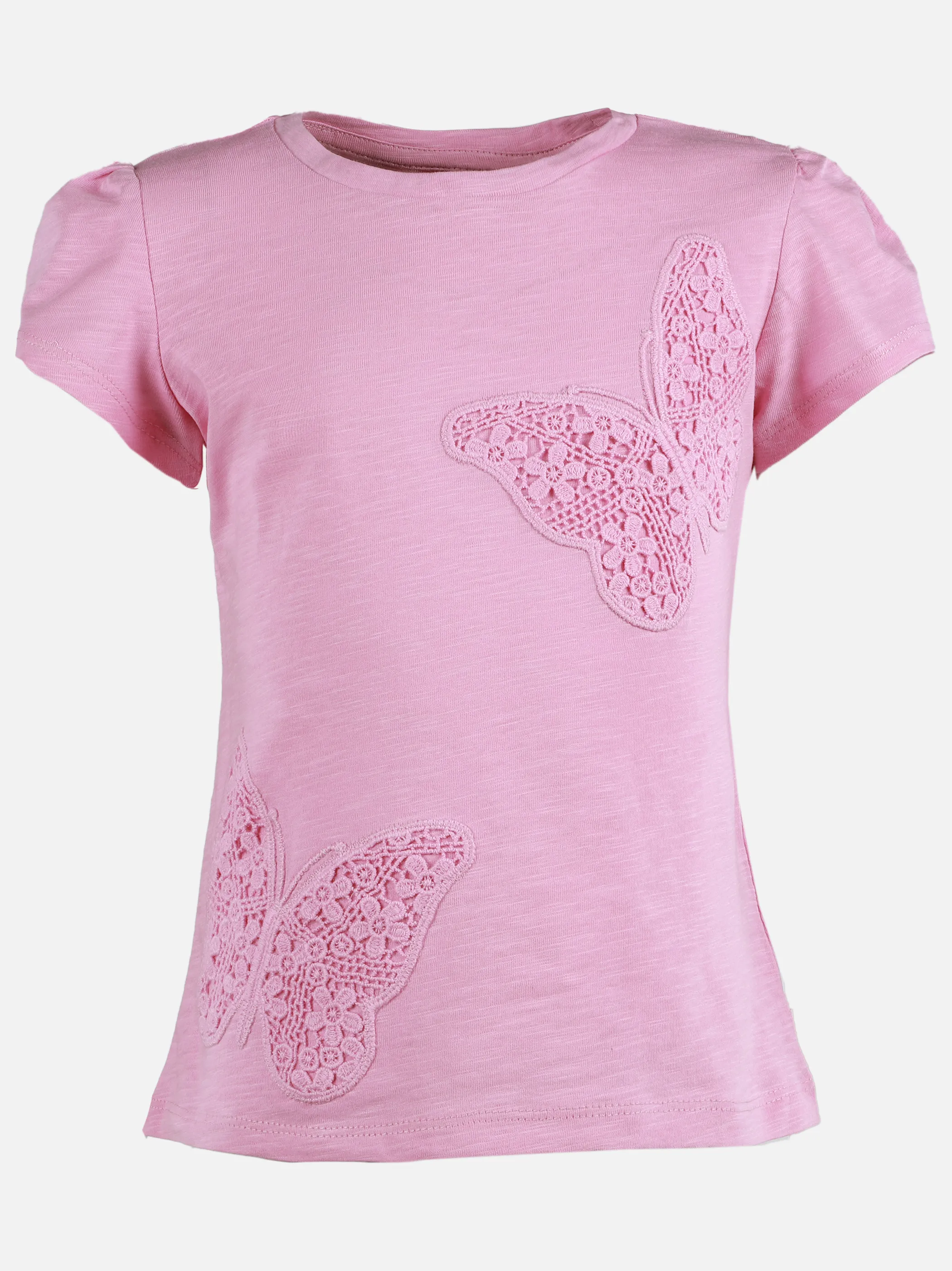 Bubble Gum KM T-Shirt mit Schmetterlingshäkelei in rosa Rosa 907414 ROSA 1