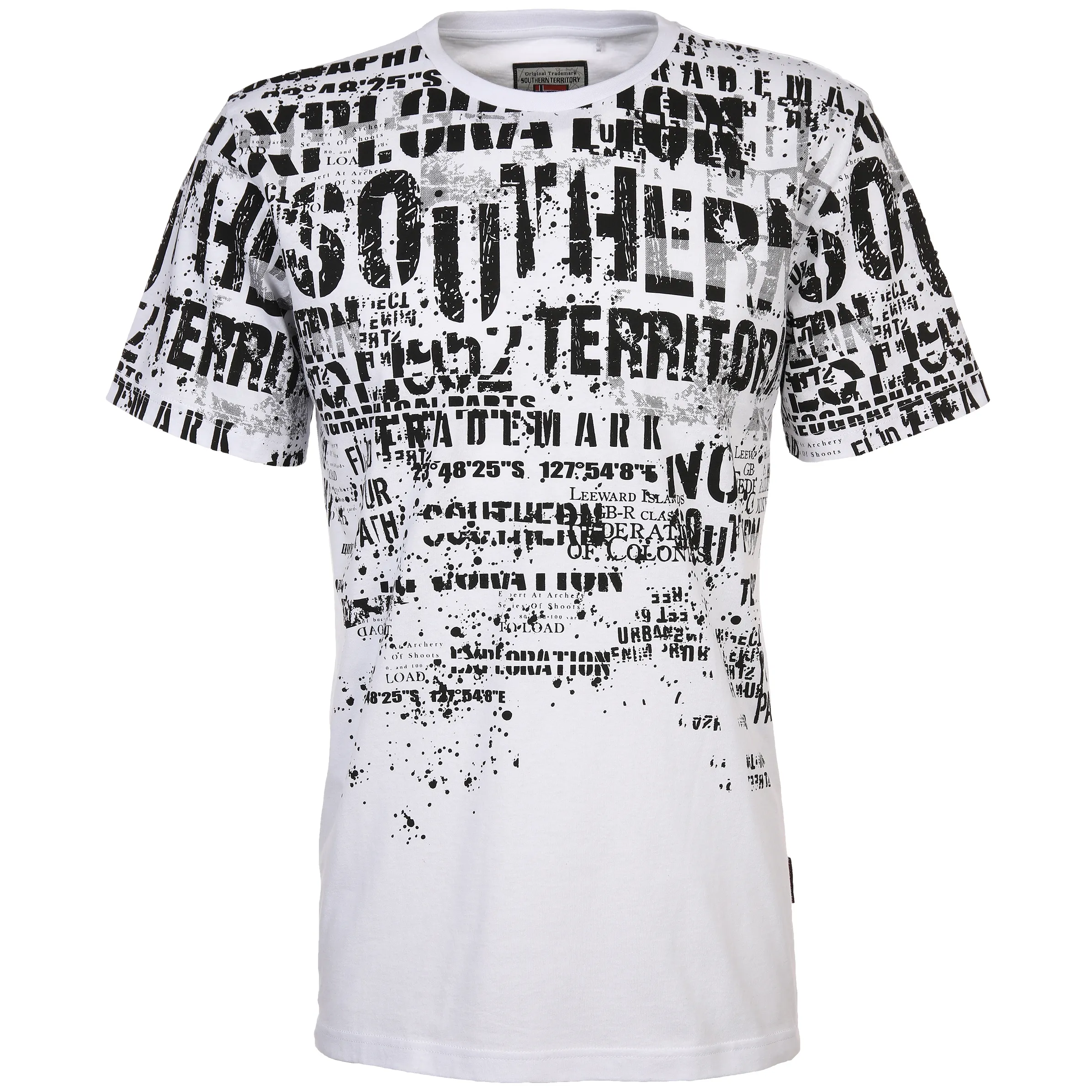 Southern Territory He. T-Shirt 1/2 Arm allover washer Weiß 885861 WHITE 1 Southern Territory He. T-Shirt 1/2 Arm allover washer Weiß 885861 WHITE 1