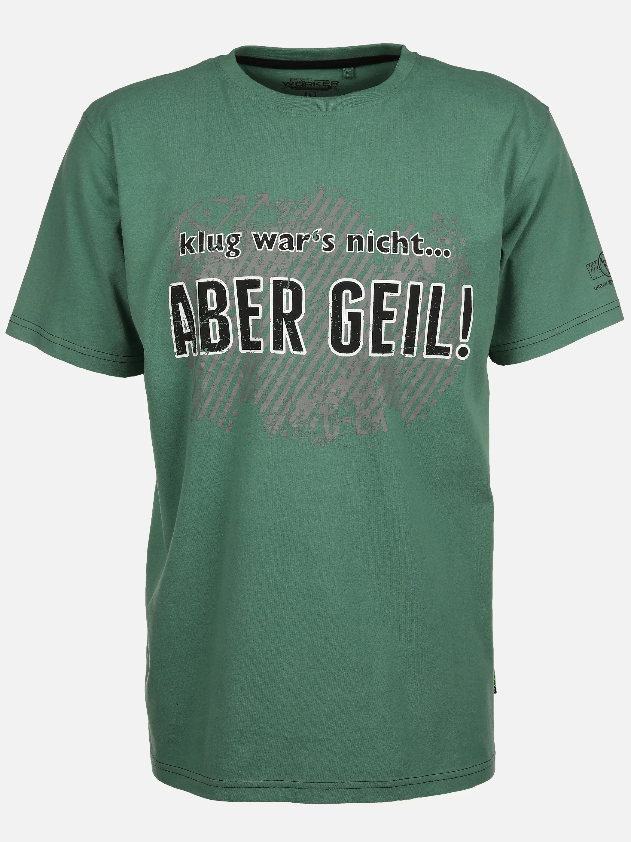 Worker He. T-Shirt 1/2 Arm Sprüche Grün 889118 GREEN 1