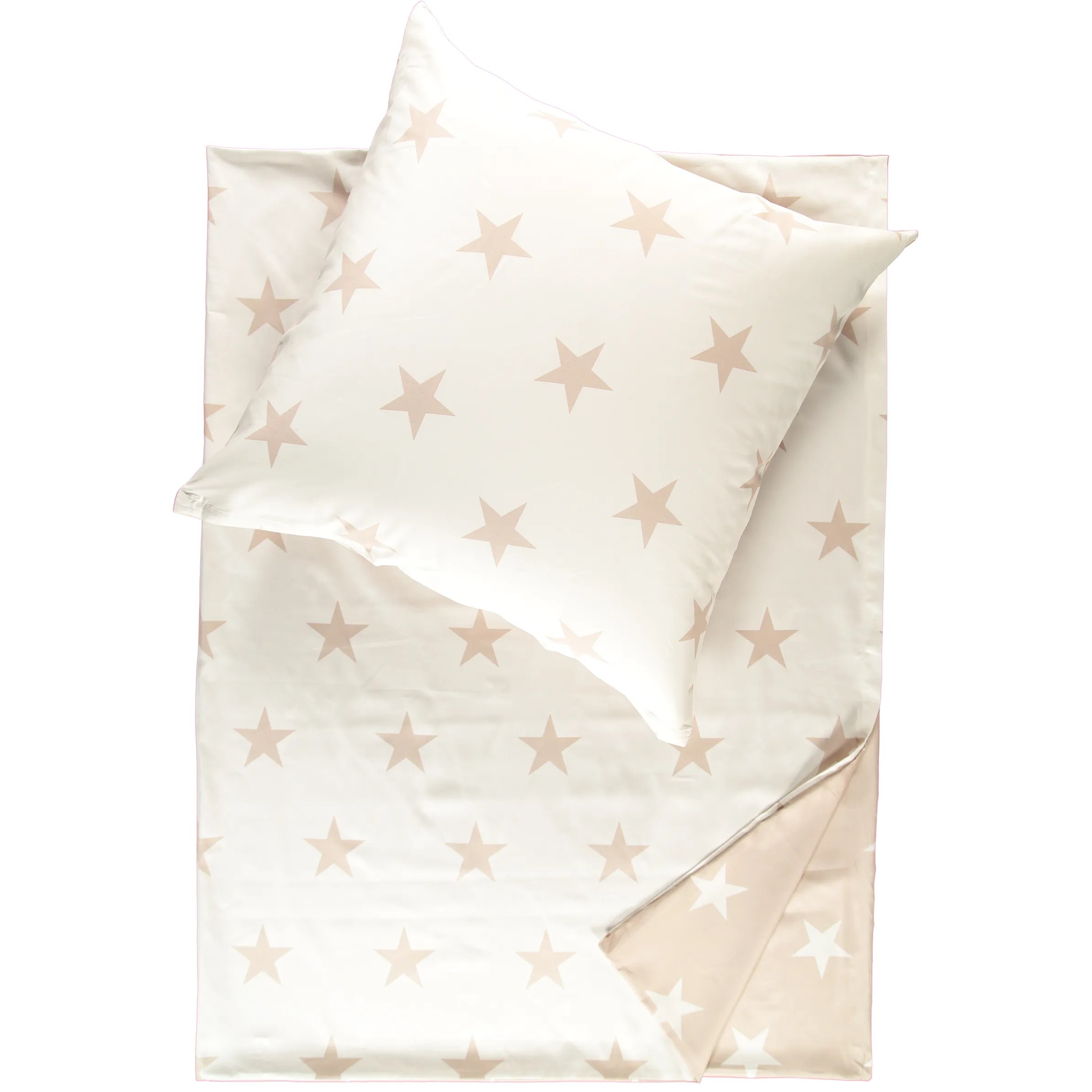 Kaeppel Design Satinbettw. Stars 135x200 Braun 734391 NATUR 1