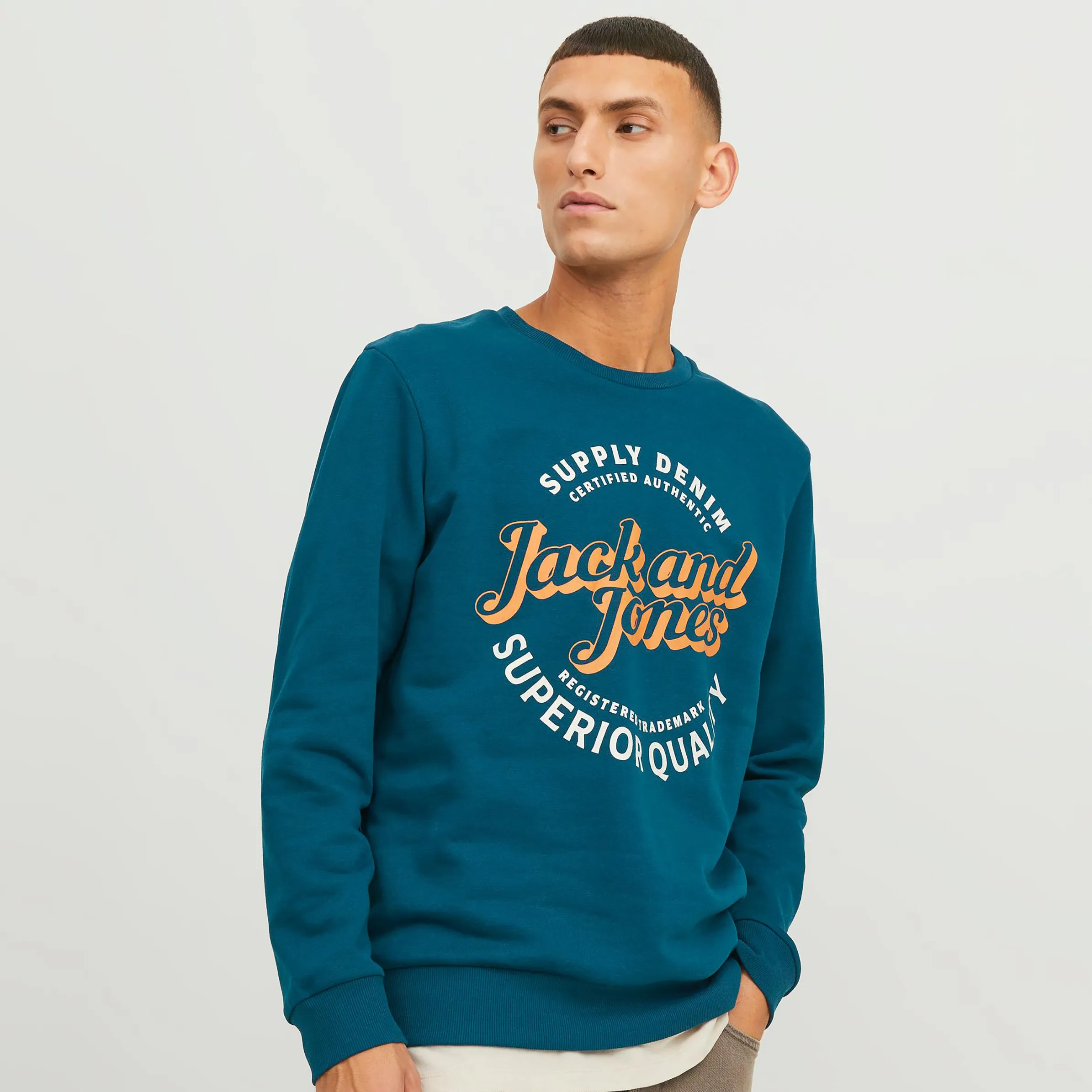 Jack Jones 12236177 JJMIKK SWEAT CREW NEC Blau 880380 259195001 4