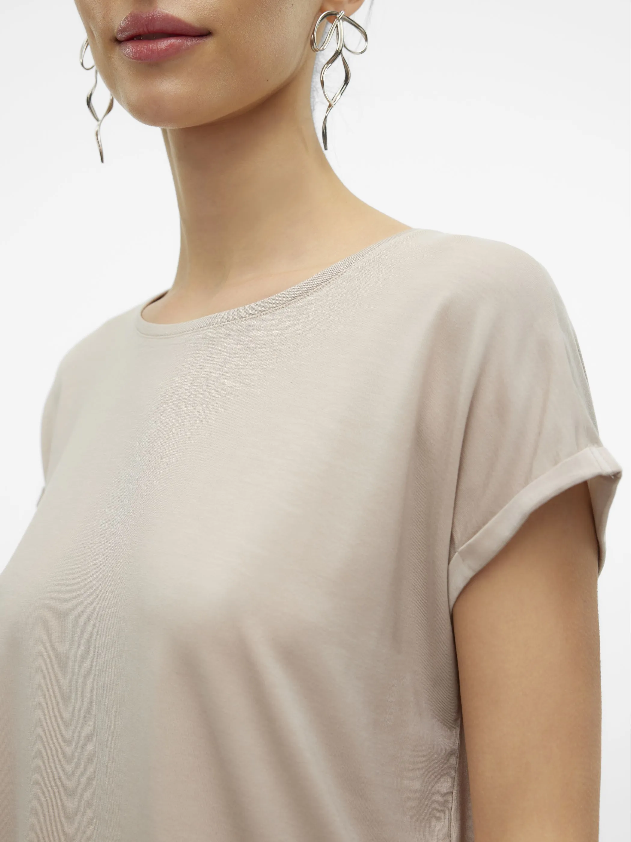 Vero Moda 10284468 VMAVA PLAIN SS TOP GA Beige 873829 271875 4