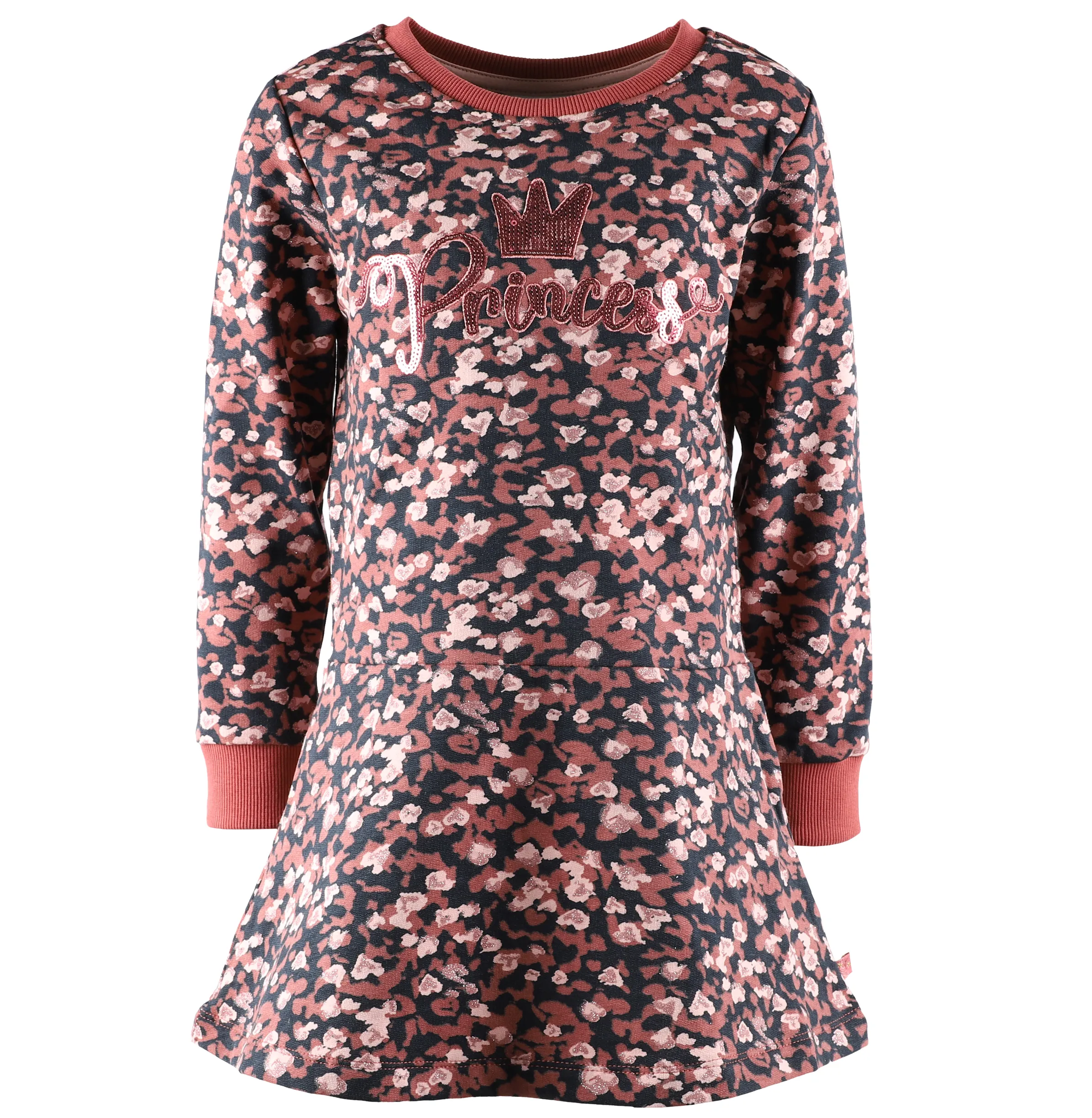 Stop + Go KM Sweat Kleid in bordeaux mit AOP Rot 881748 BORDEAUX 1