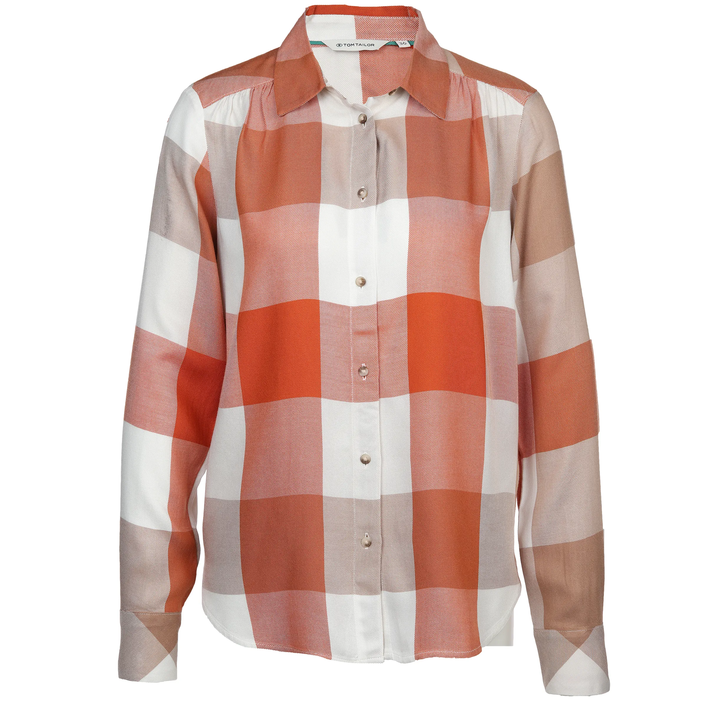 Tom Tailor 1037884 checked blouse Orange 883846 32422 1