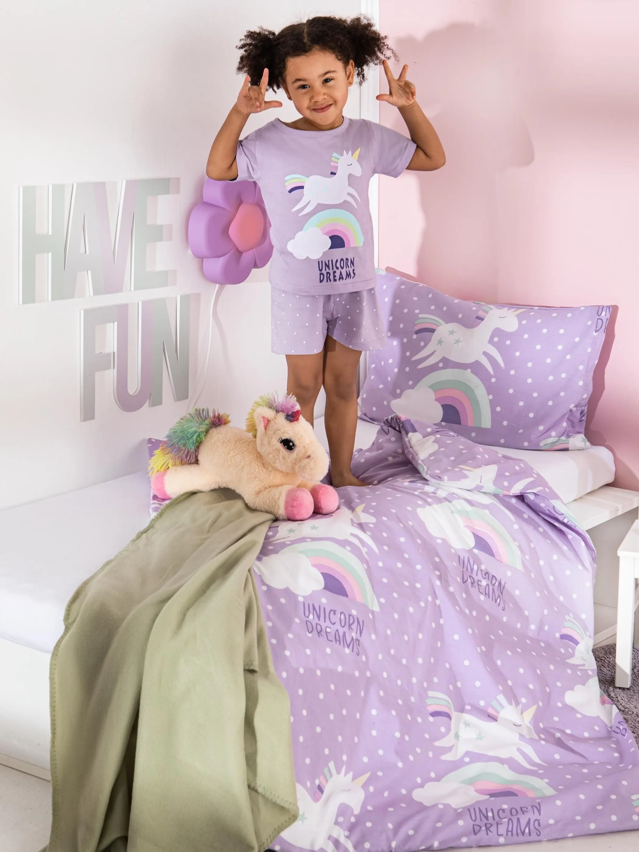 Stop + Go MG Pyjama Einhorn Shirt 1/2 Arm Pink 873700 PINK 4