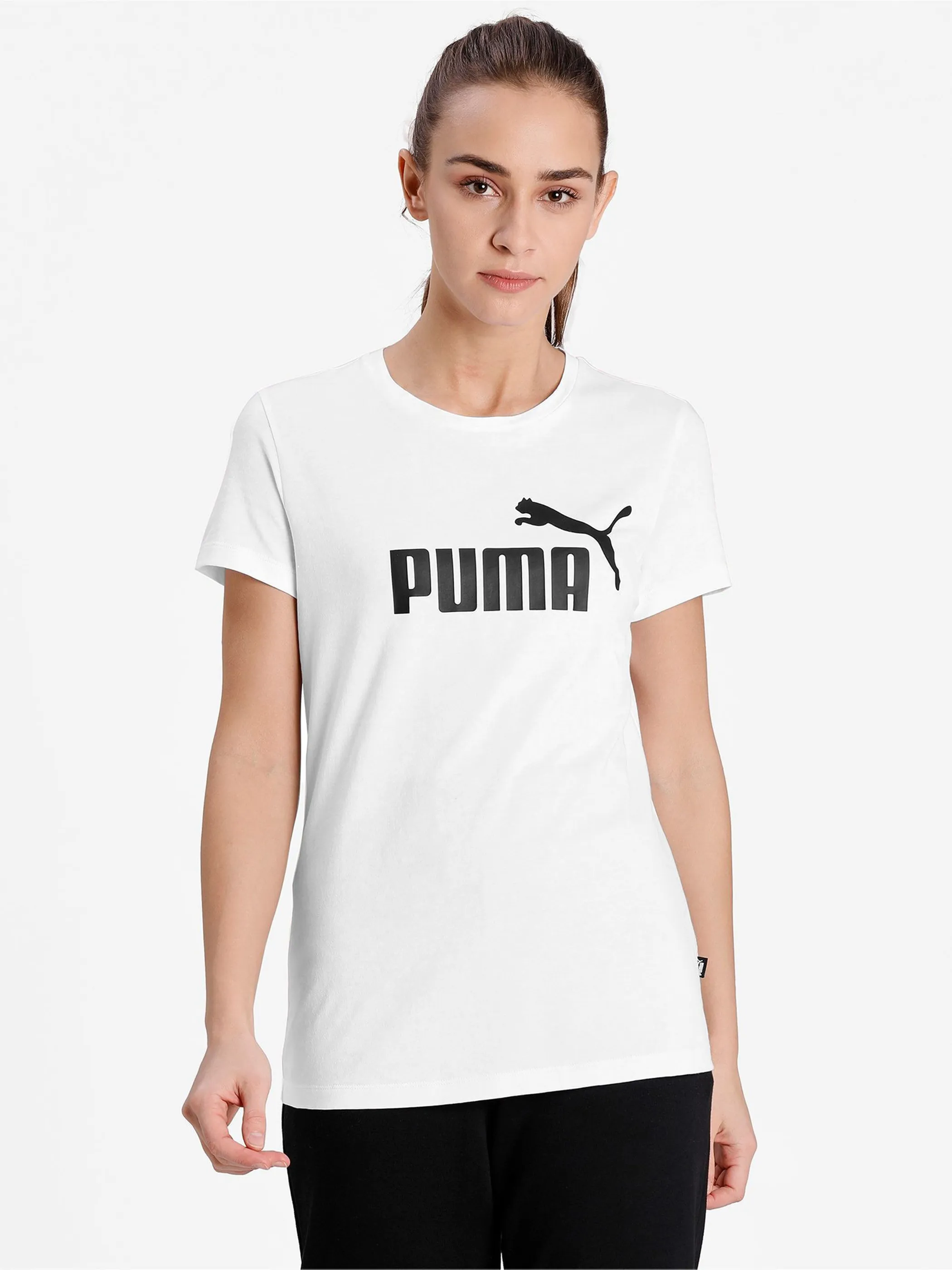 Puma 586774 Da-T-Shirt, Logo Weiß 856649 02 4