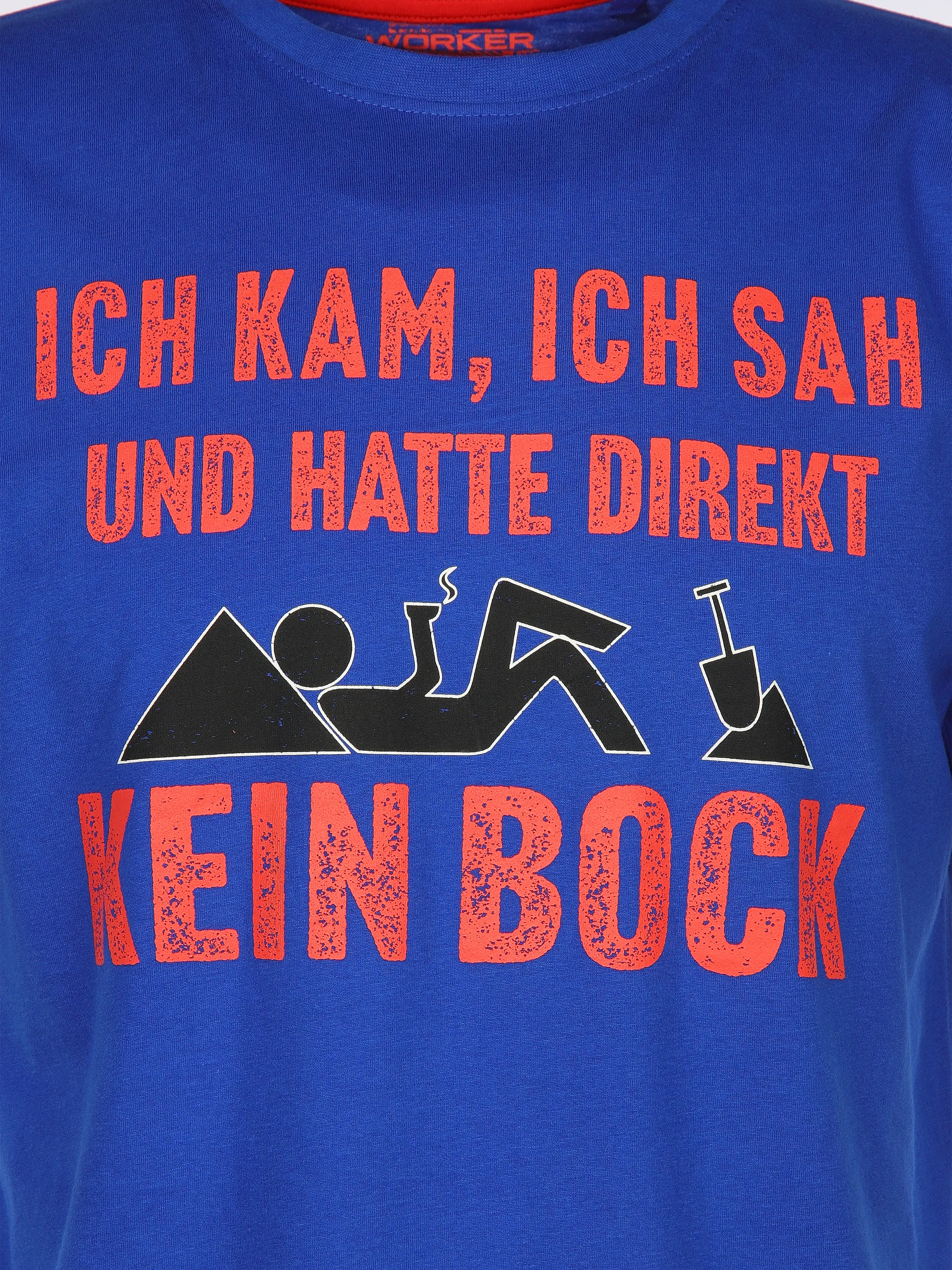 Worker He. T-Shirt 1/2 Arm Sprüche Blau 907751 INDIGO 3 Worker He. T-Shirt 1/2 Arm Sprüche Blau 907751 INDIGO 3