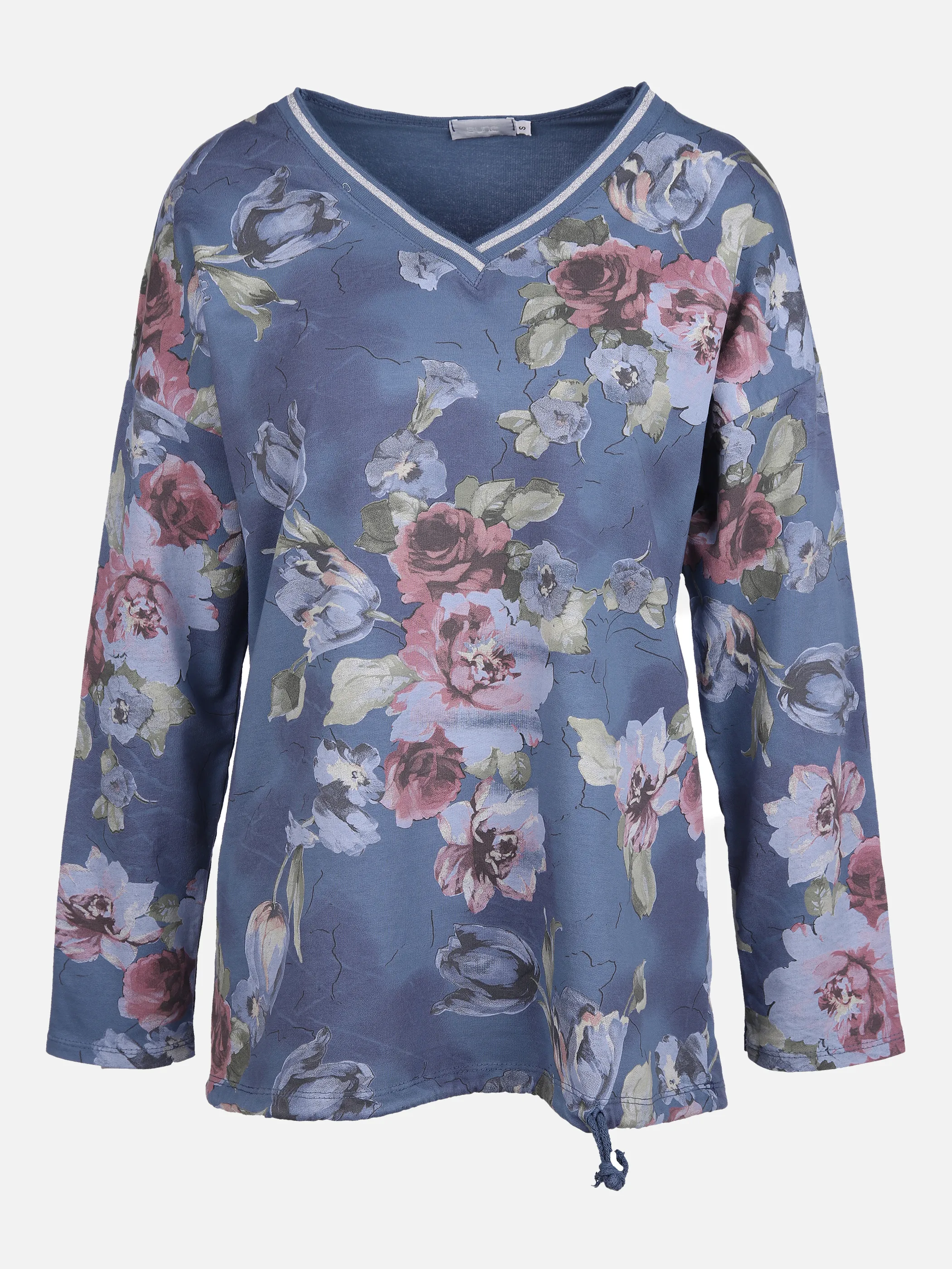 Sure Da-Shirt m. Blumenprint Blau 862773 DENIM BLUE 1 Sure Da-Shirt m. Blumenprint Blau 862773 DENIM BLUE 1