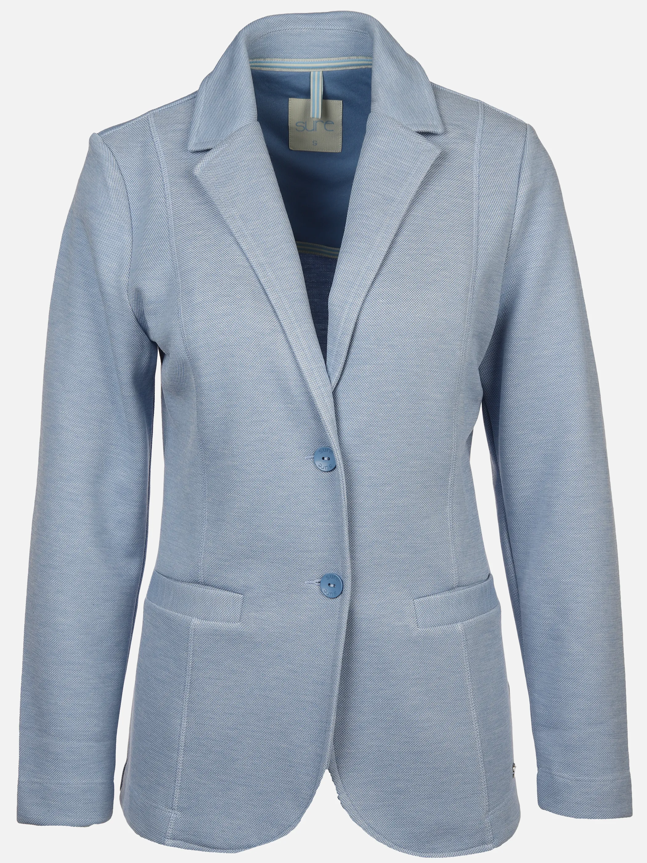 Sure Da-Jersey-Blazer m.2 Knöpfen Blau 878389 CORNFLOWER 1