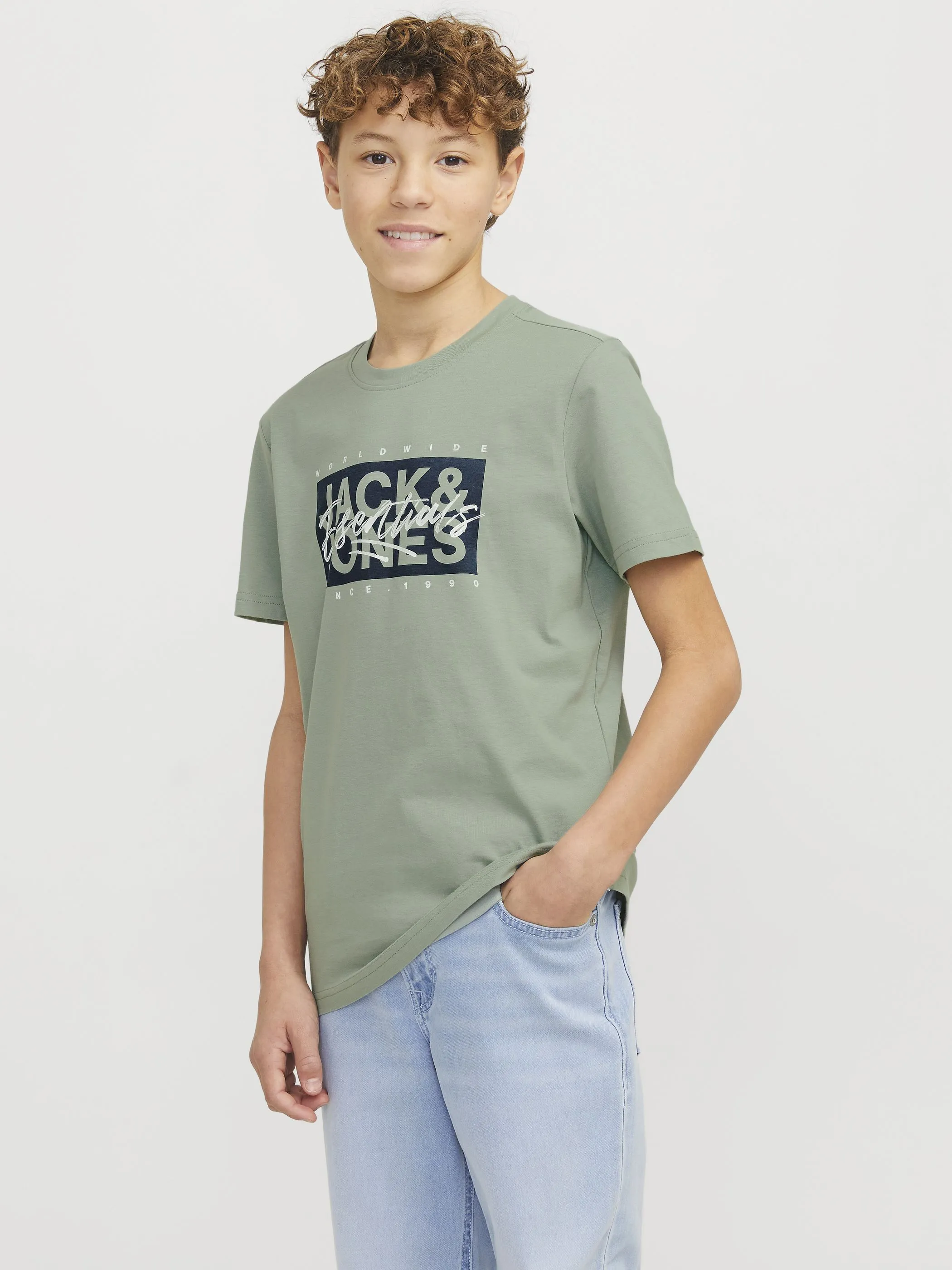 Jack&Jones Junior 12269876 JJCOLTON TEE SS CREW Grün 907283 176366 2
