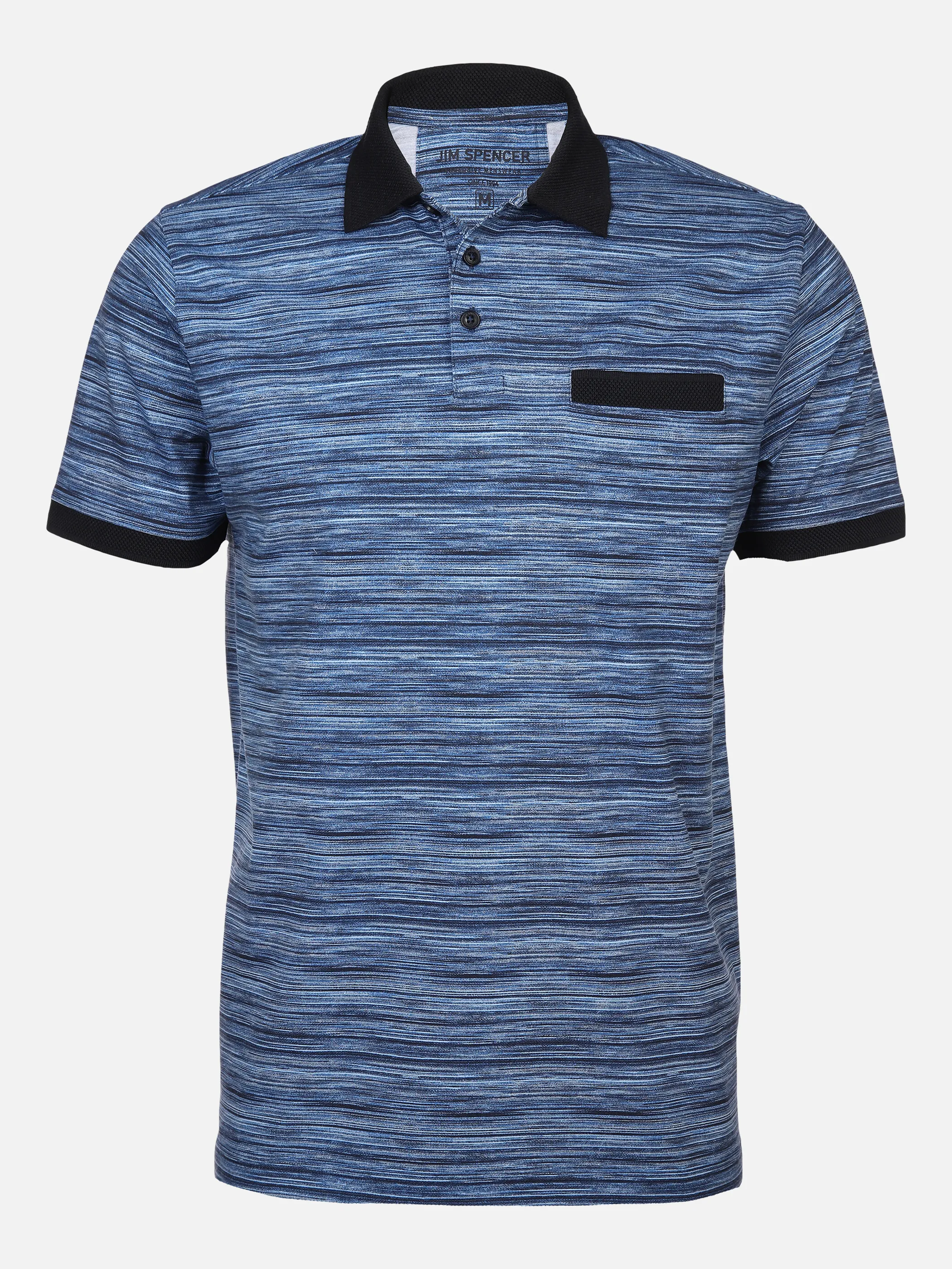 Herren Poloshirt mit farblich abgesetztem Kragen | BLAU MULTI | L 