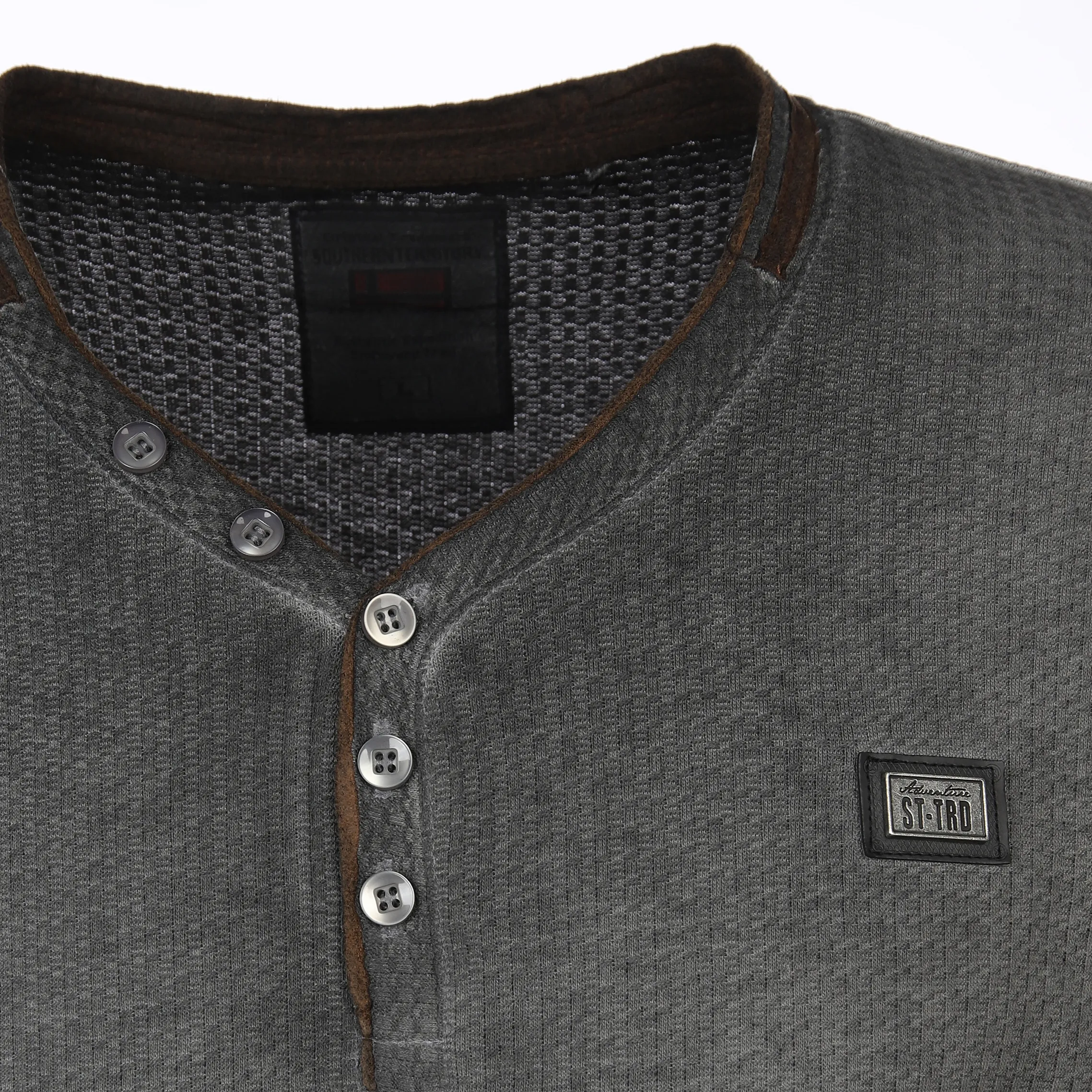 Southern Territory He. Henleyshirt 1/2 Arm suede 2in1 Grau 886498 GREY 3 Southern Territory He. Henleyshirt 1/2 Arm suede 2in1 Grau 886498 GREY 3