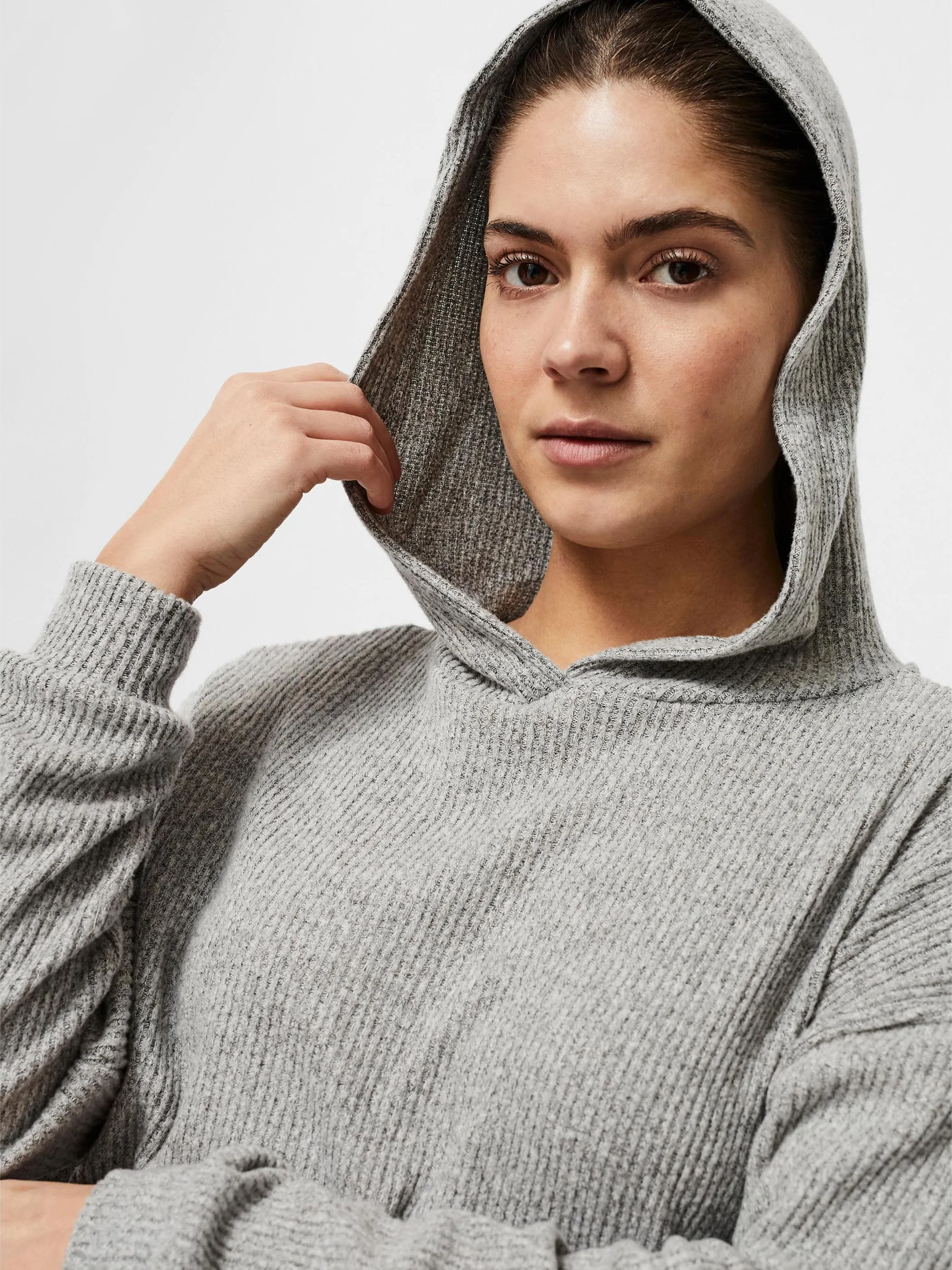 Vero Moda 10252245 VMTIA RIB L/S OVERSIZ Grau 853160 178994 3