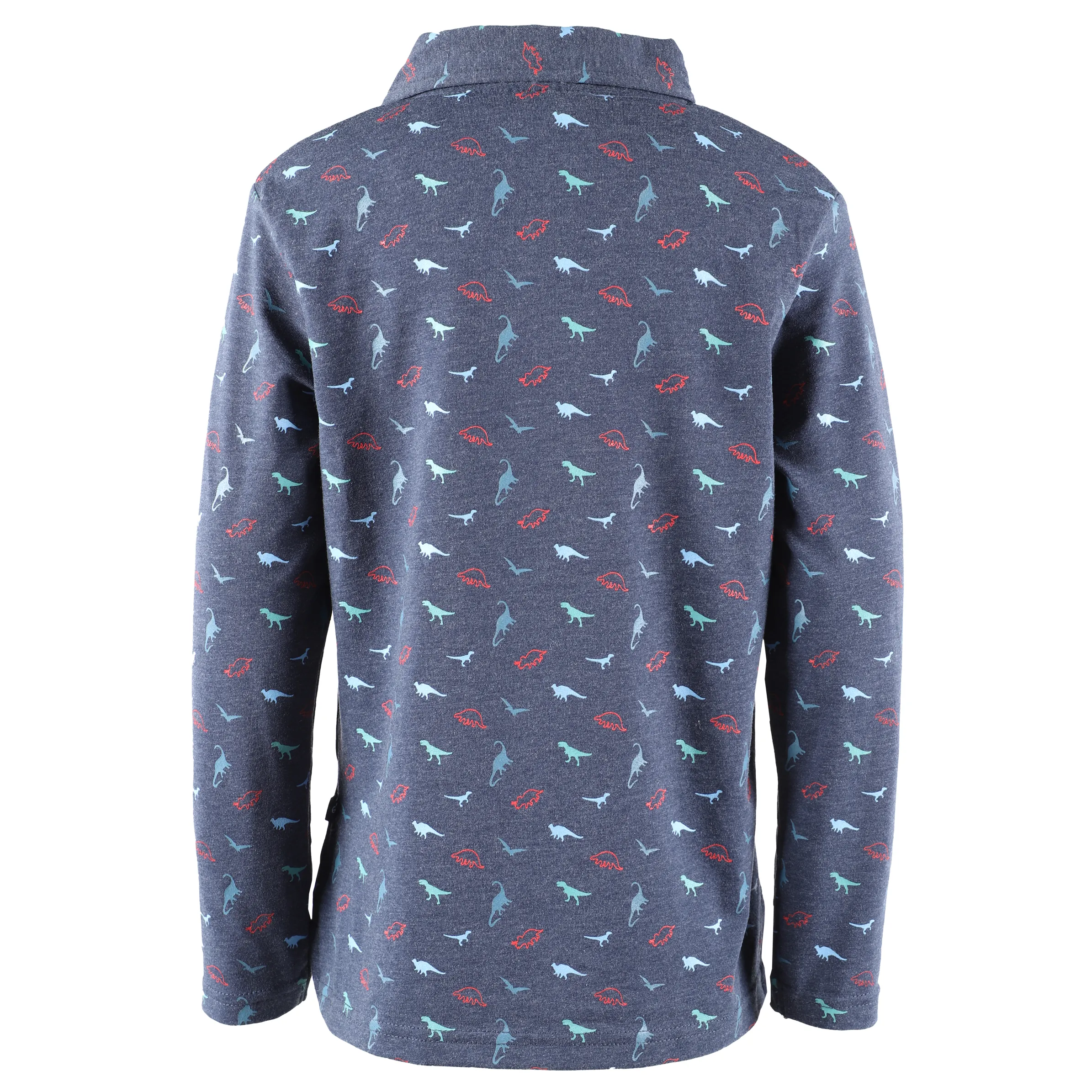 Stop + Go KJ Polo Longsleeve in navy mit AOP Dinos Blau 881653 NAVY 2