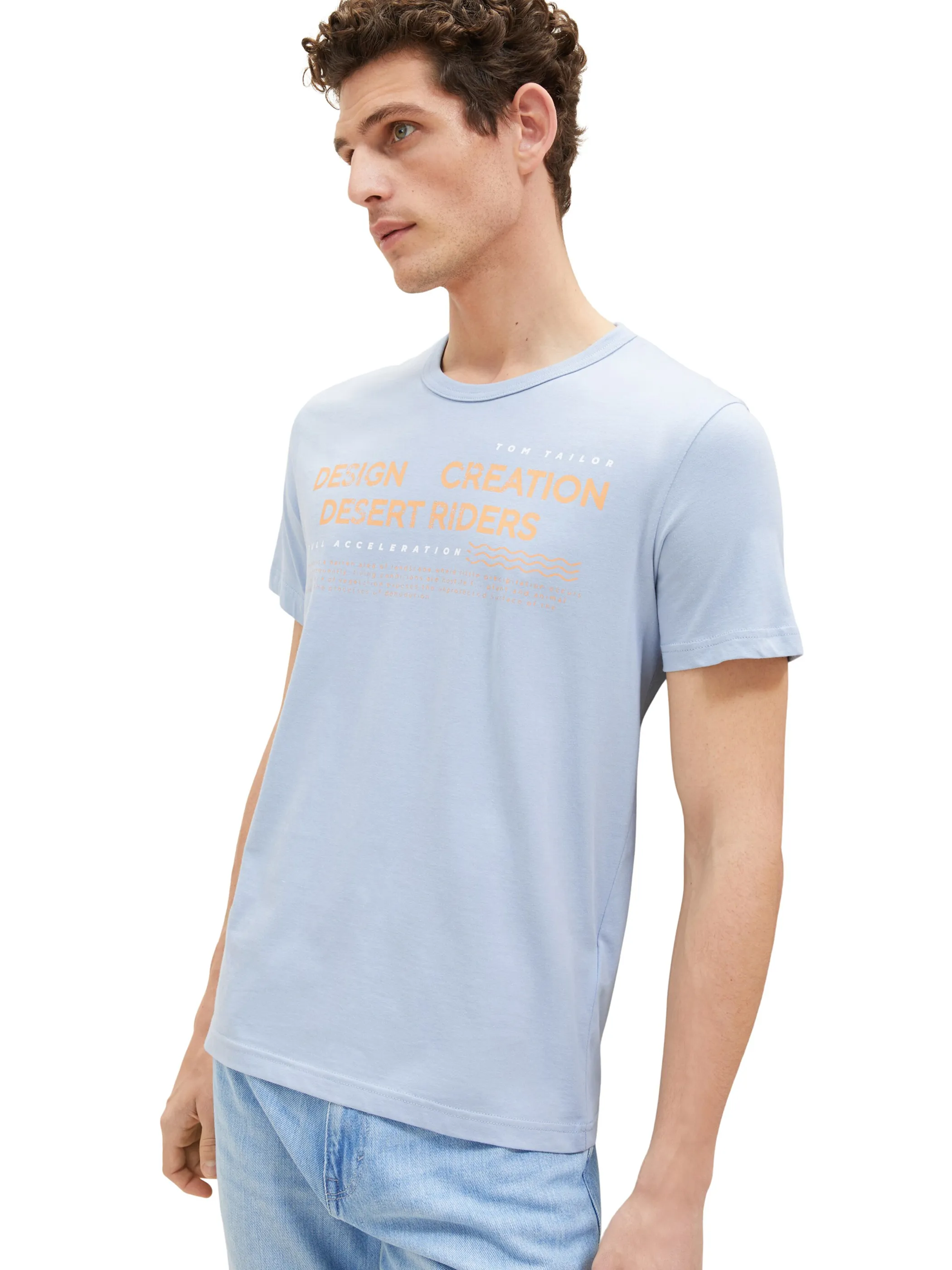 Tom Tailor 1036426 wording logo print t-shirt Blau 880537 26320 4