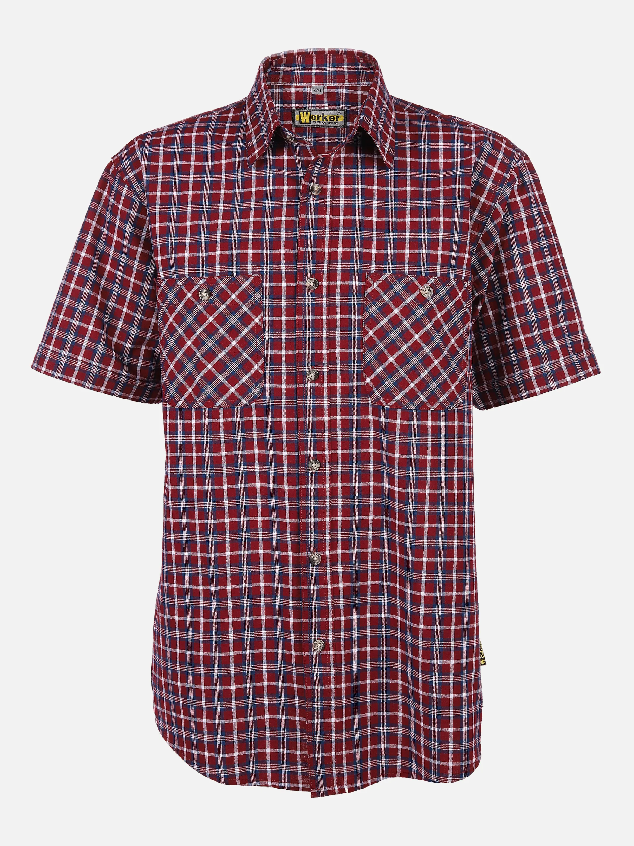 Worker He. Arbeitshemd 1/2 Arm BD Rot 830824 DK RED CHE 1 Worker He. Arbeitshemd 1/2 Arm BD Rot 830824 DK RED CHE 1
