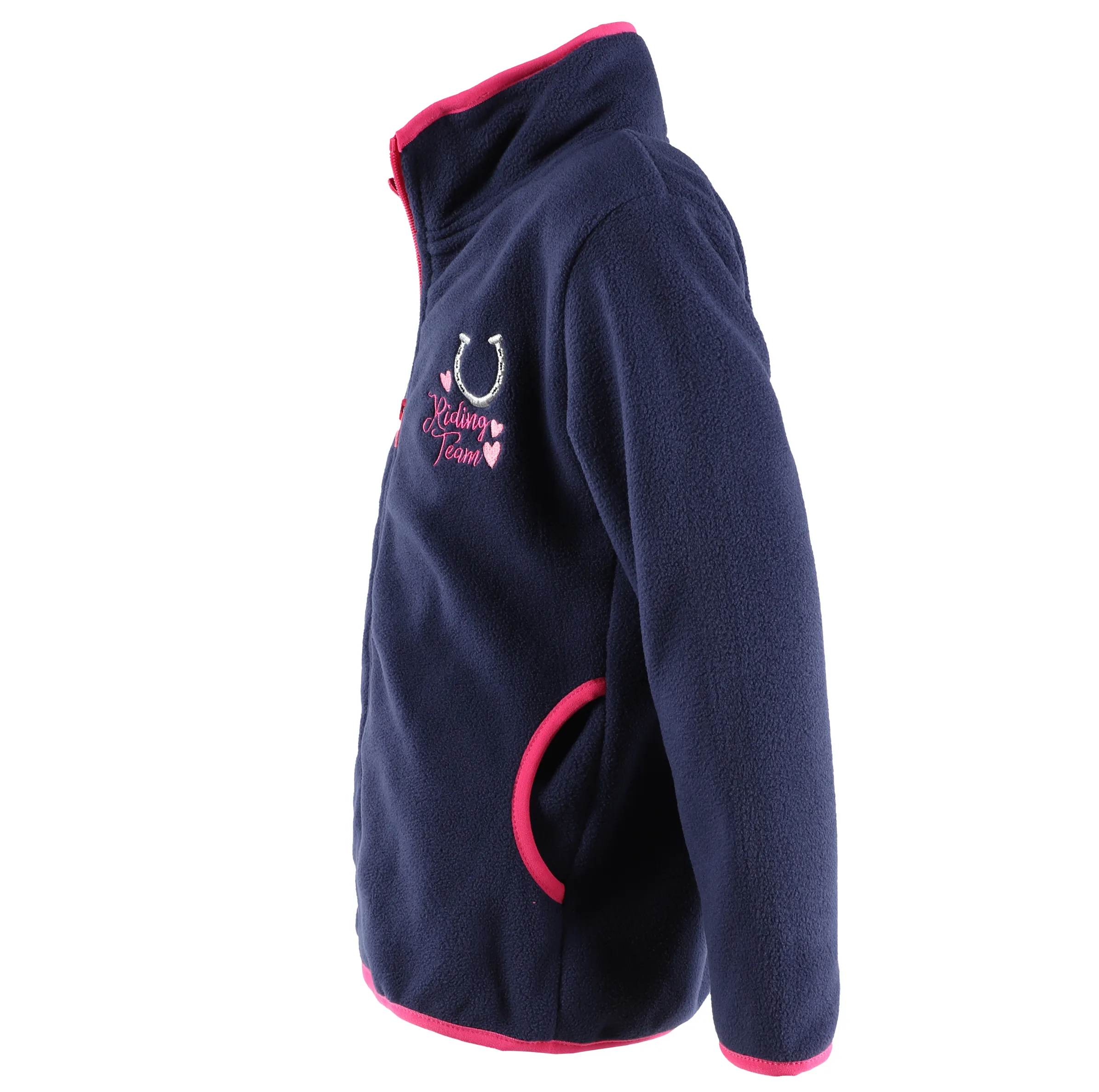 Stop + Go KM Fleece Jacke in navy mit Pferde Druck Blau 881600 NAVY 3