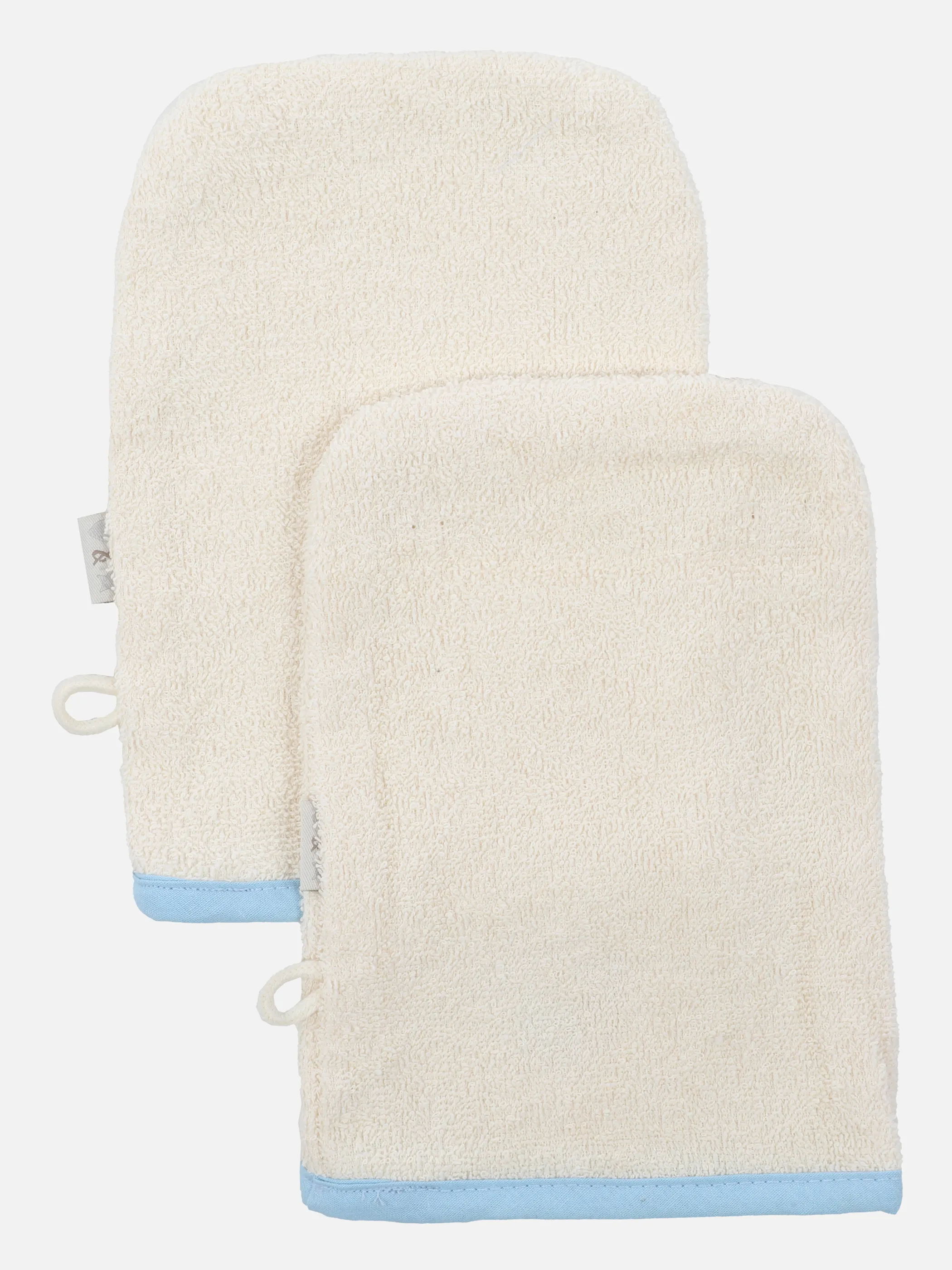 Lilly&Fynn Waschhandschuh Boys 2er Set Li Braun 865277 NATUR BLAU 2